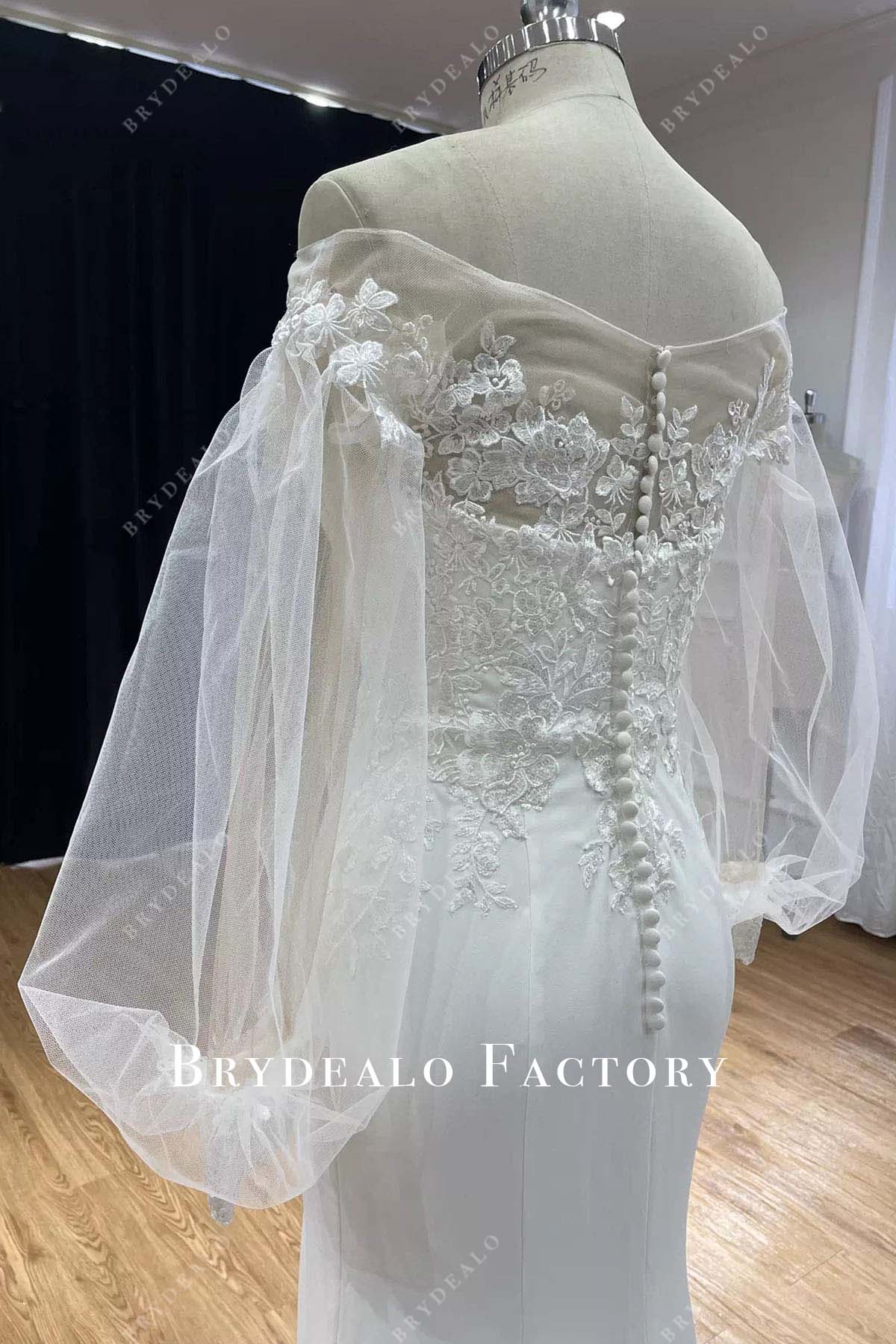 lace long sleeves mermaid wedding dress