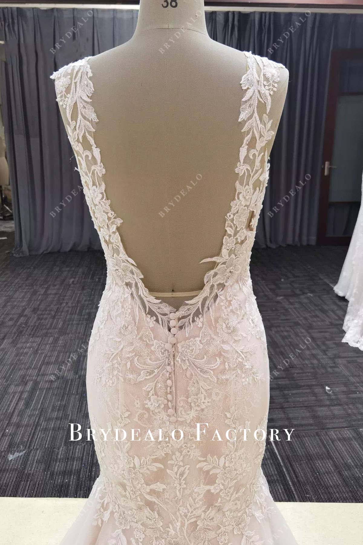lace low back mermaid wedding dress