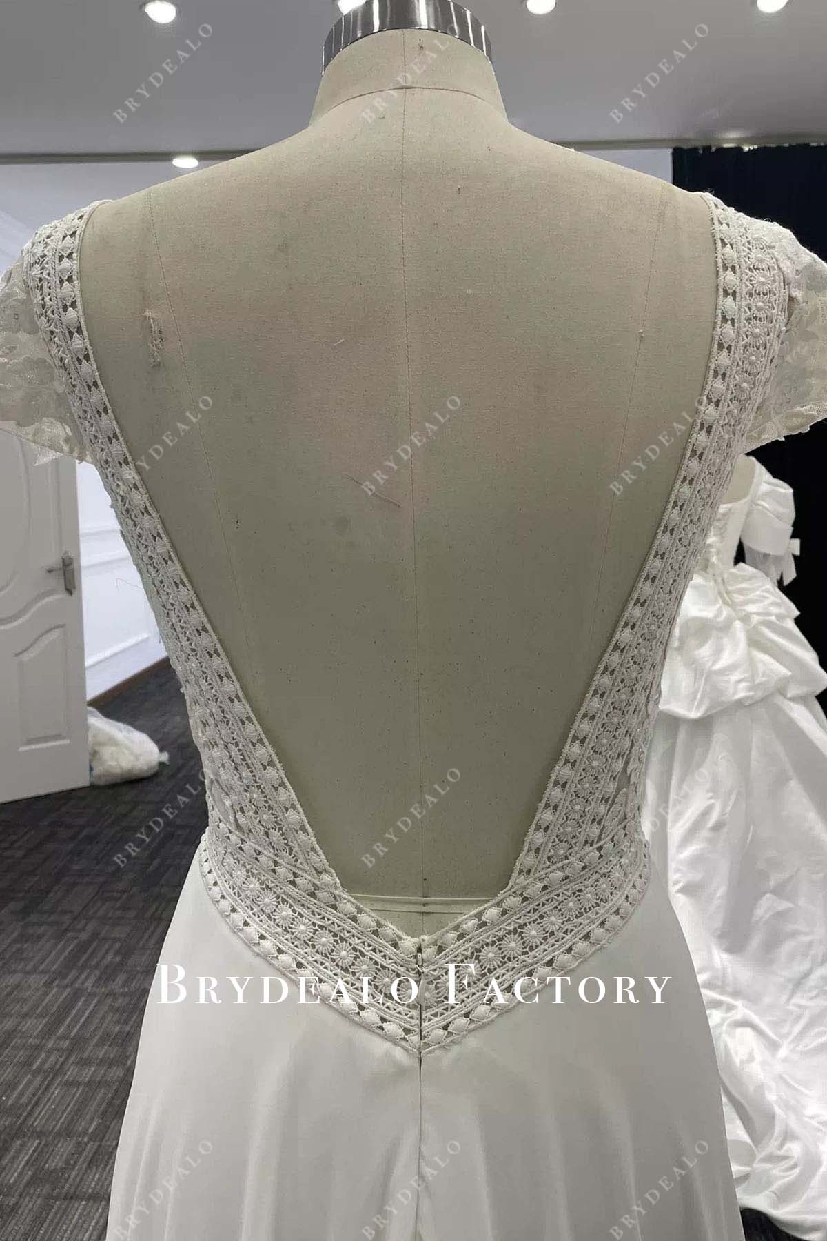 lace open back wedding dress