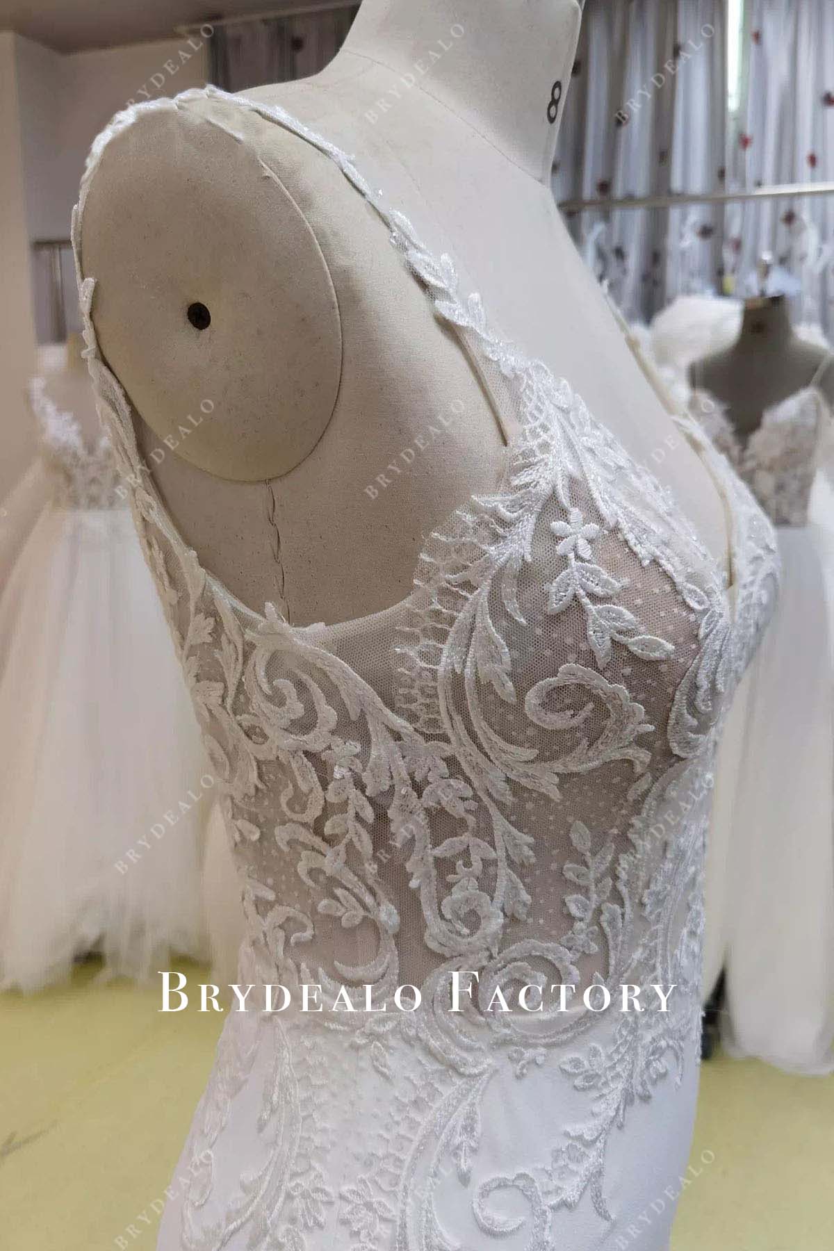 lace sleeveless mermaid wedding dress