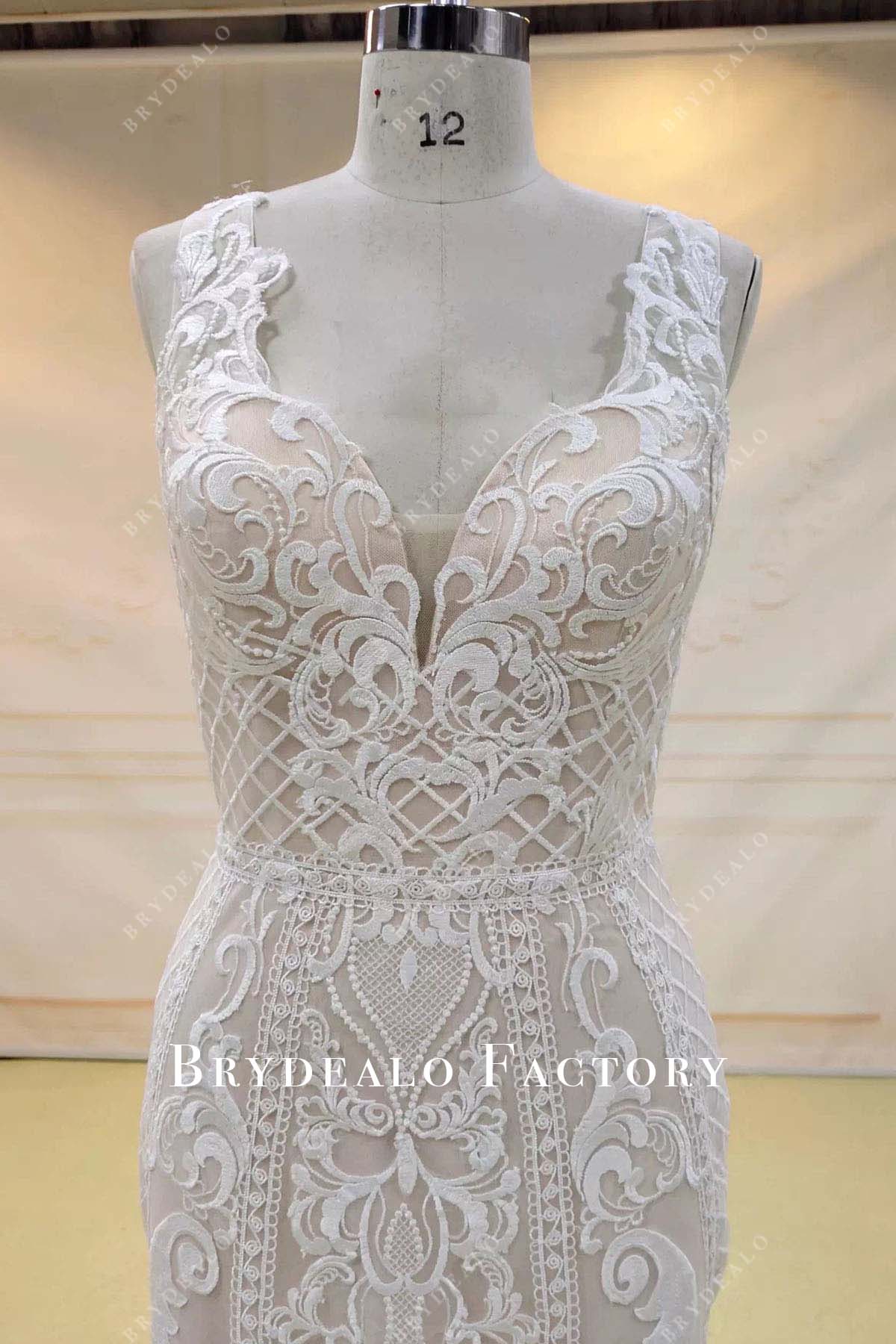 lace sleeveless mermaid wedding dress