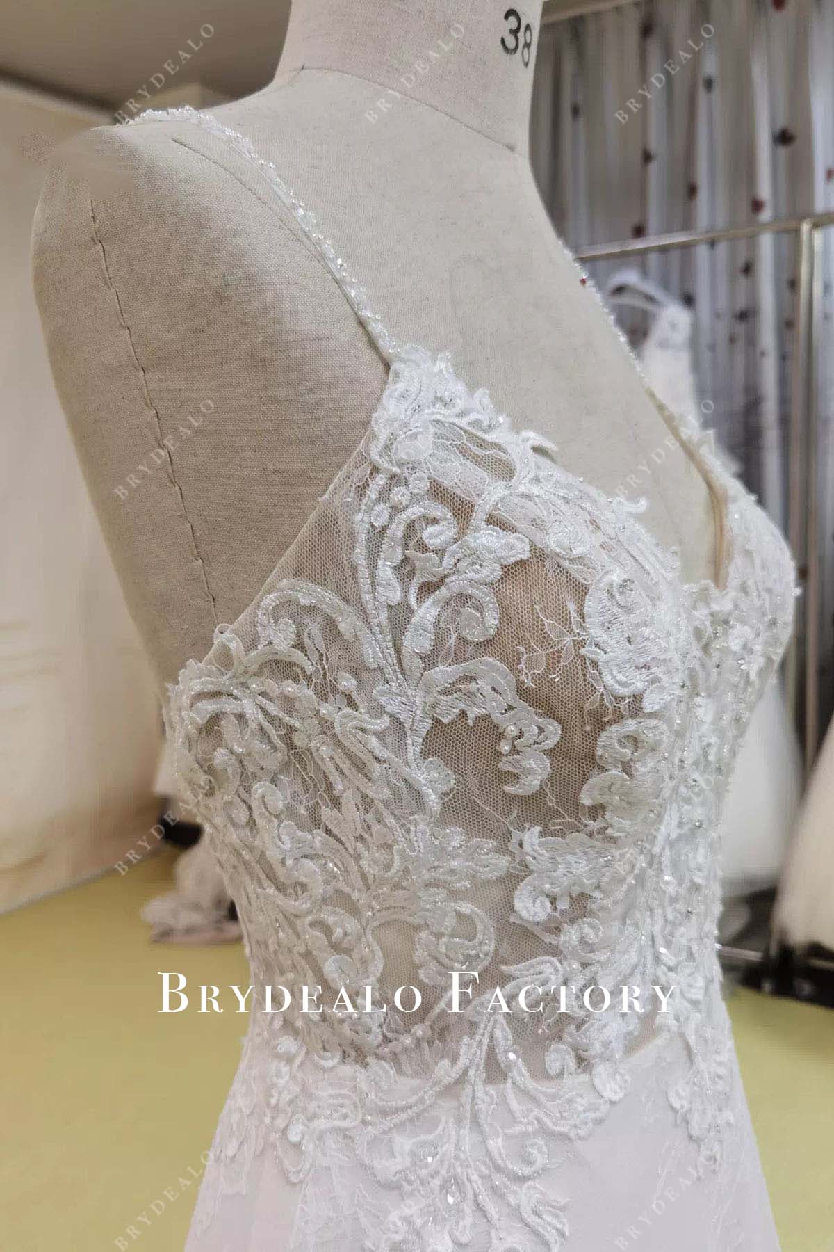 lace sleeveless wedding dress