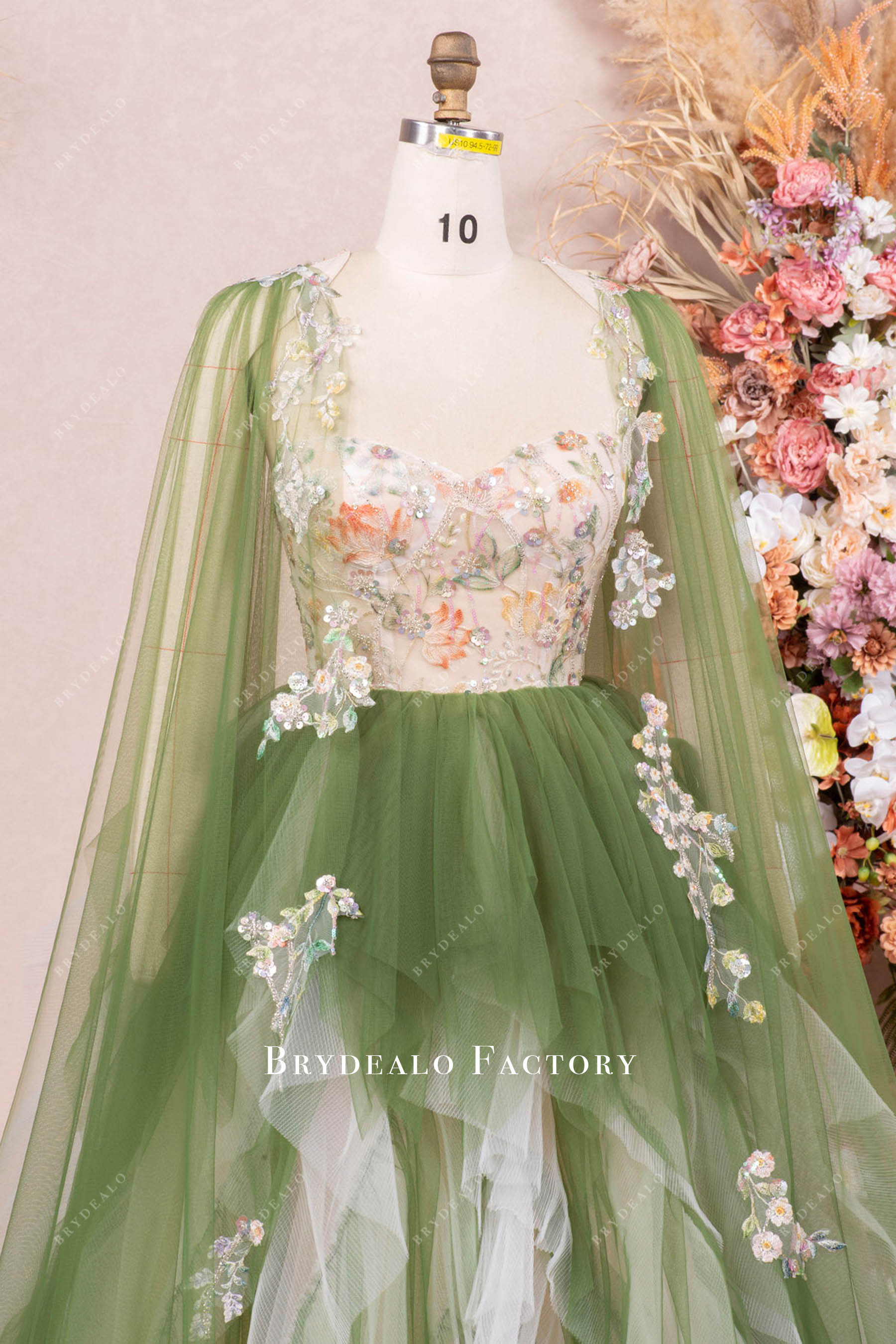 lace up back colored bridal gown