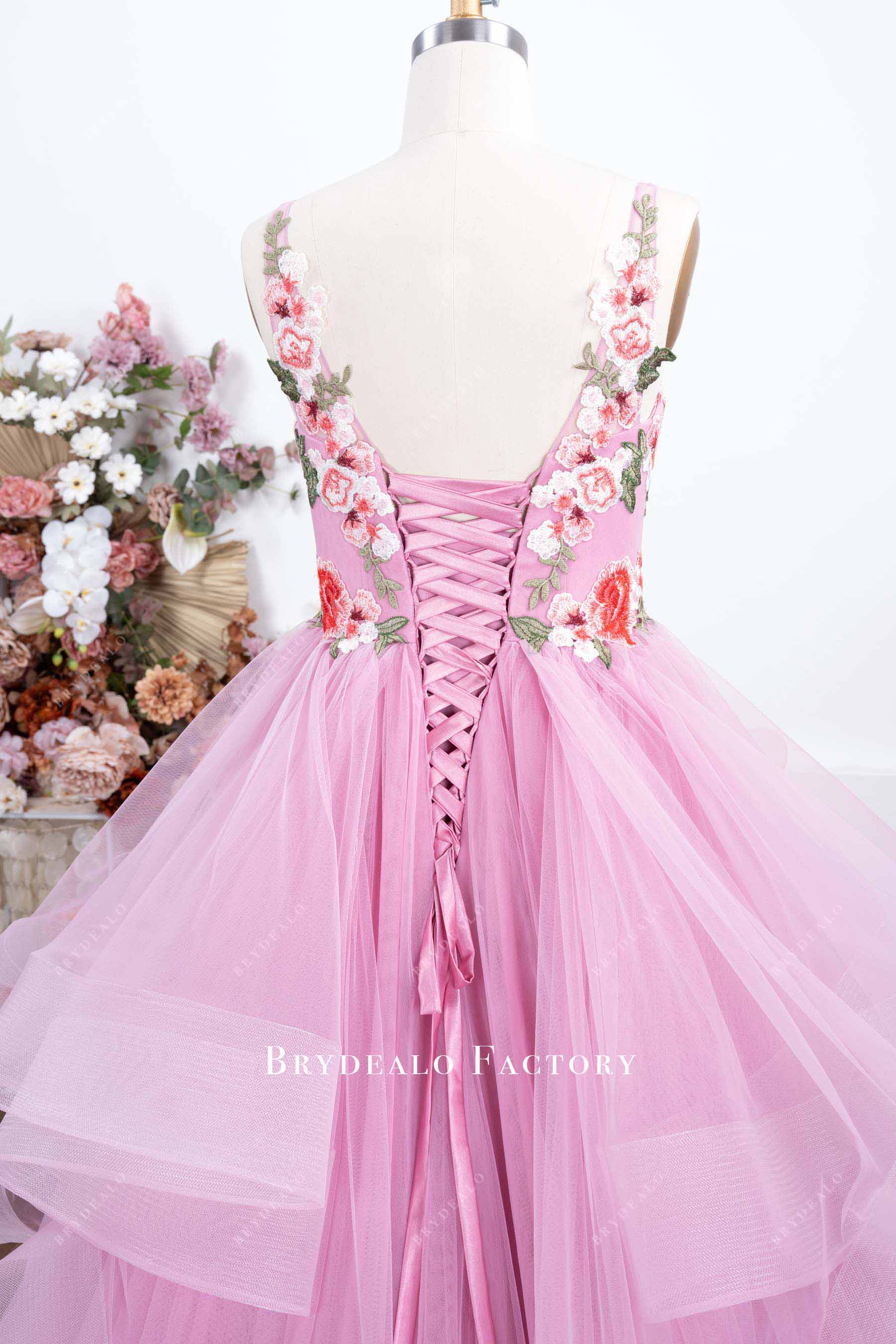lace-up back lace sweet 16 dress