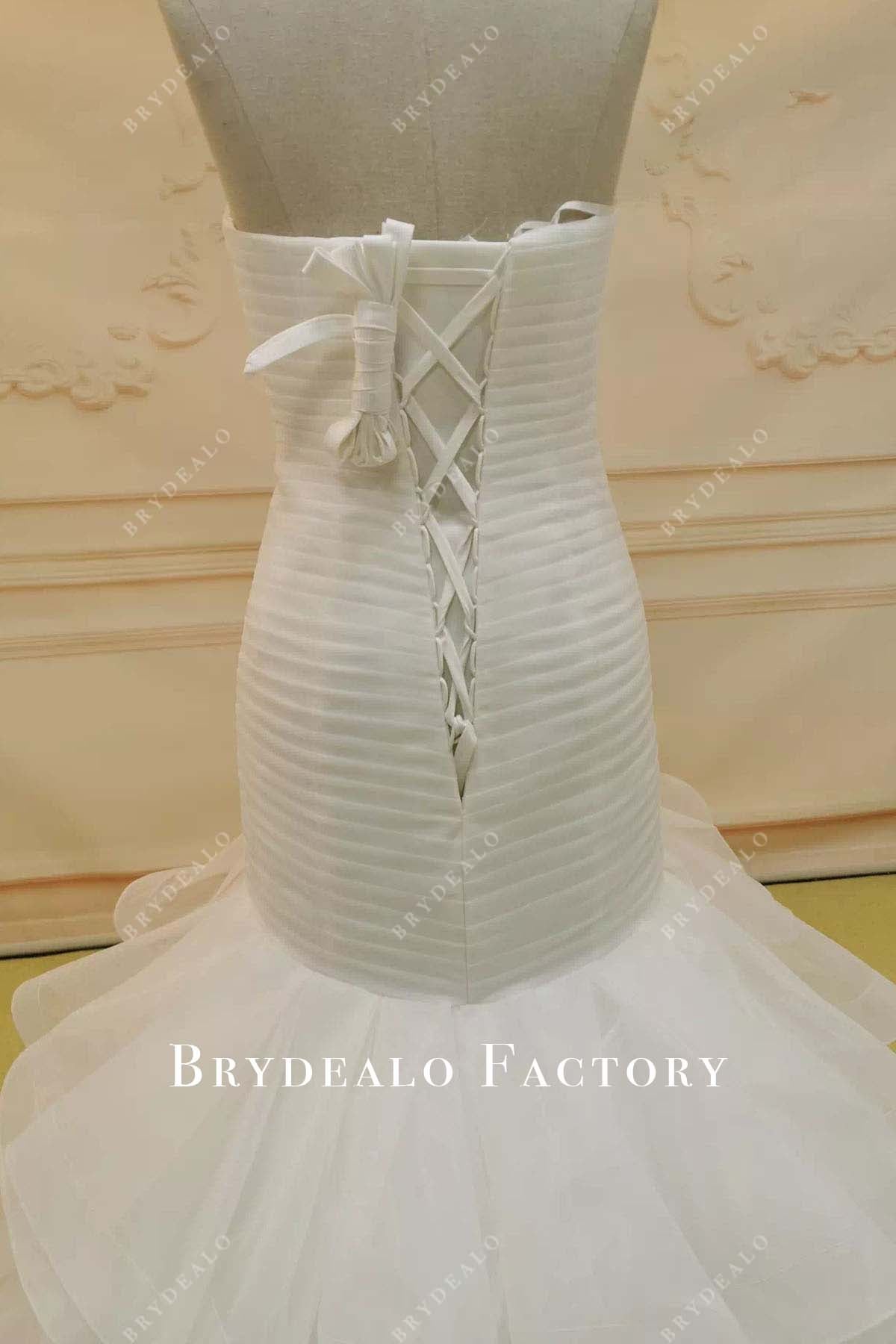 lace up back trumpet wedding dress