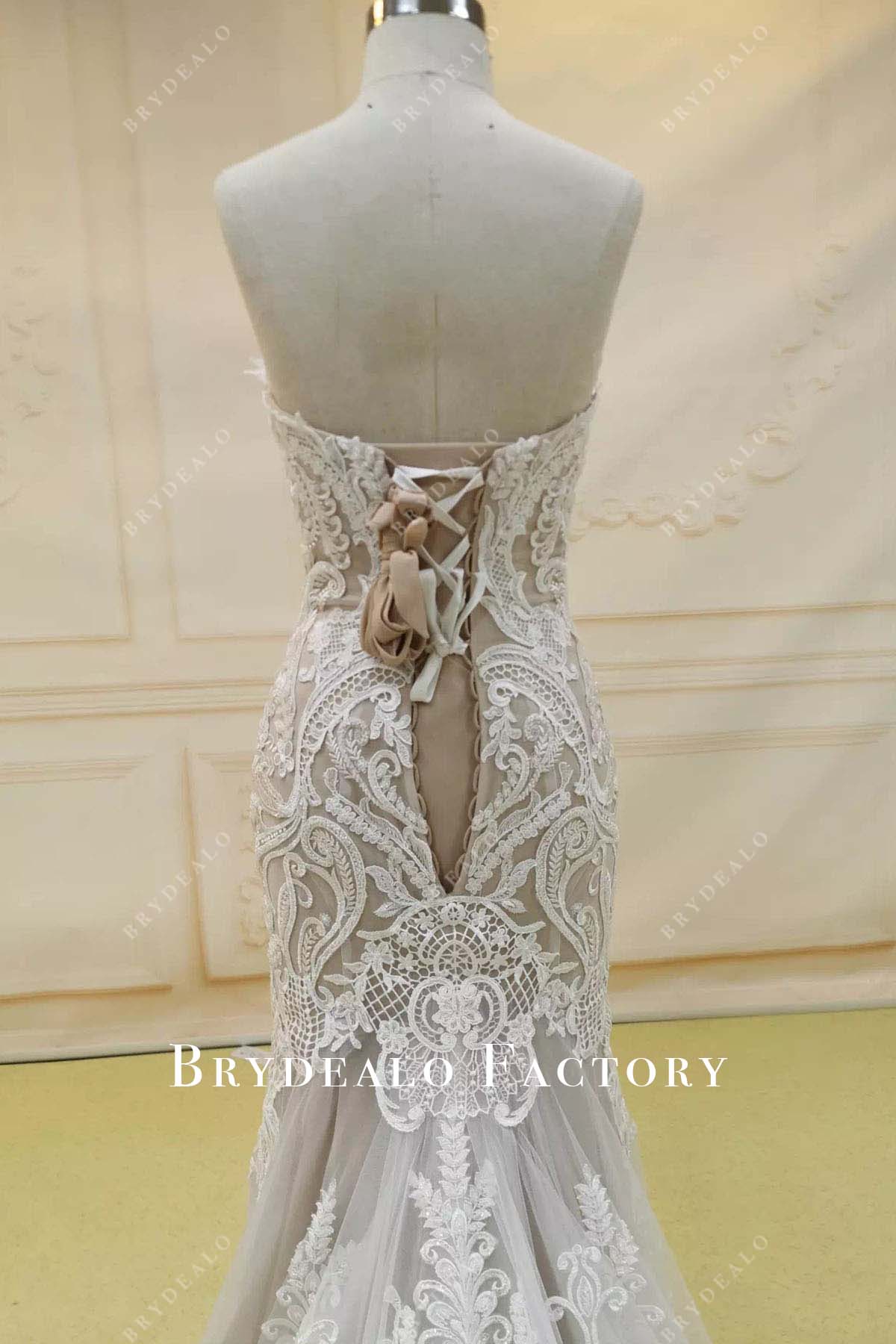 lace up back wedding dress