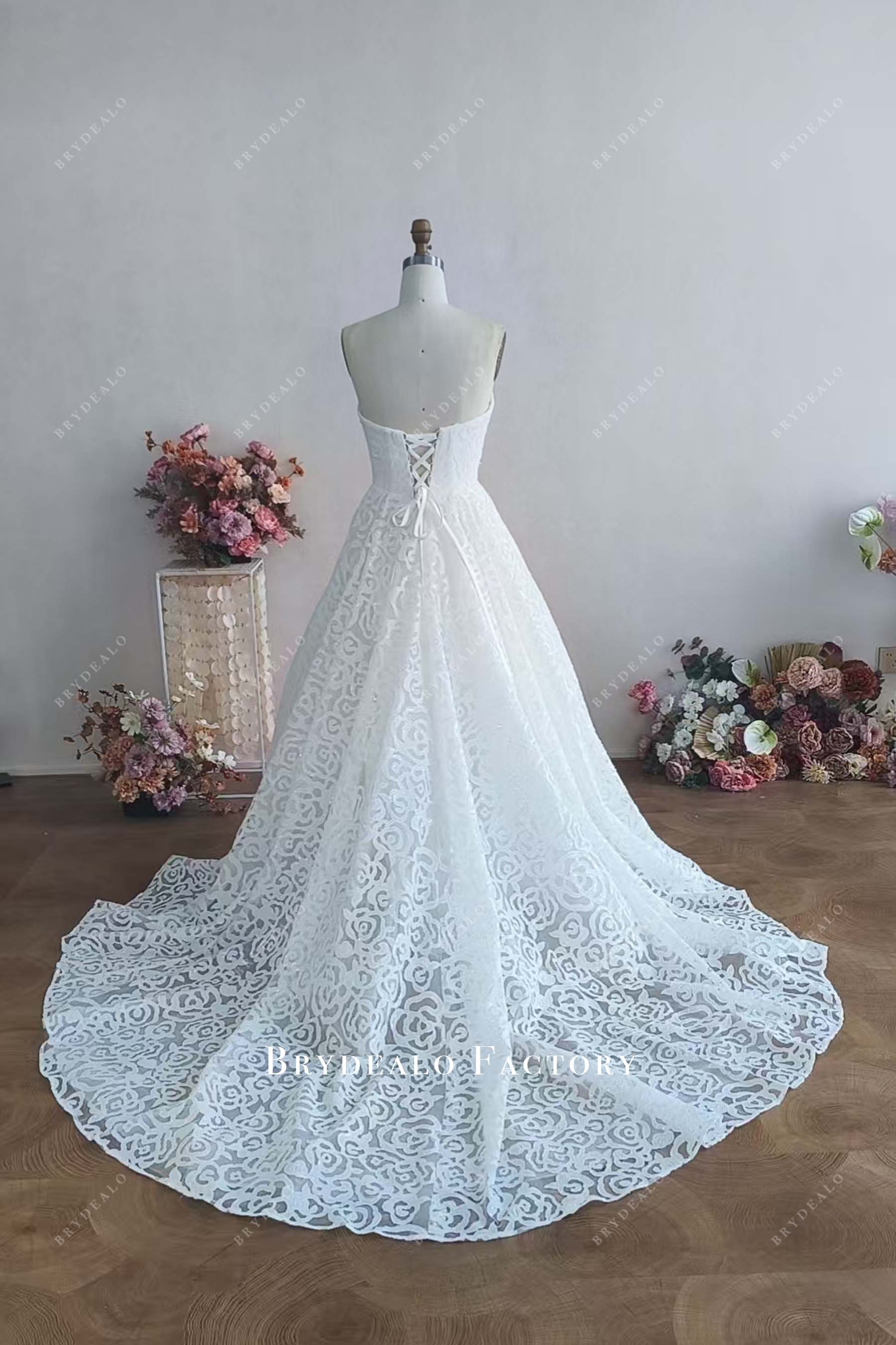 Custom Strapless Full Lined Corset Wedding Dress
