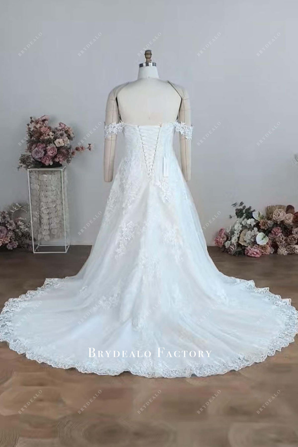 lace up corset back custom wedding dress