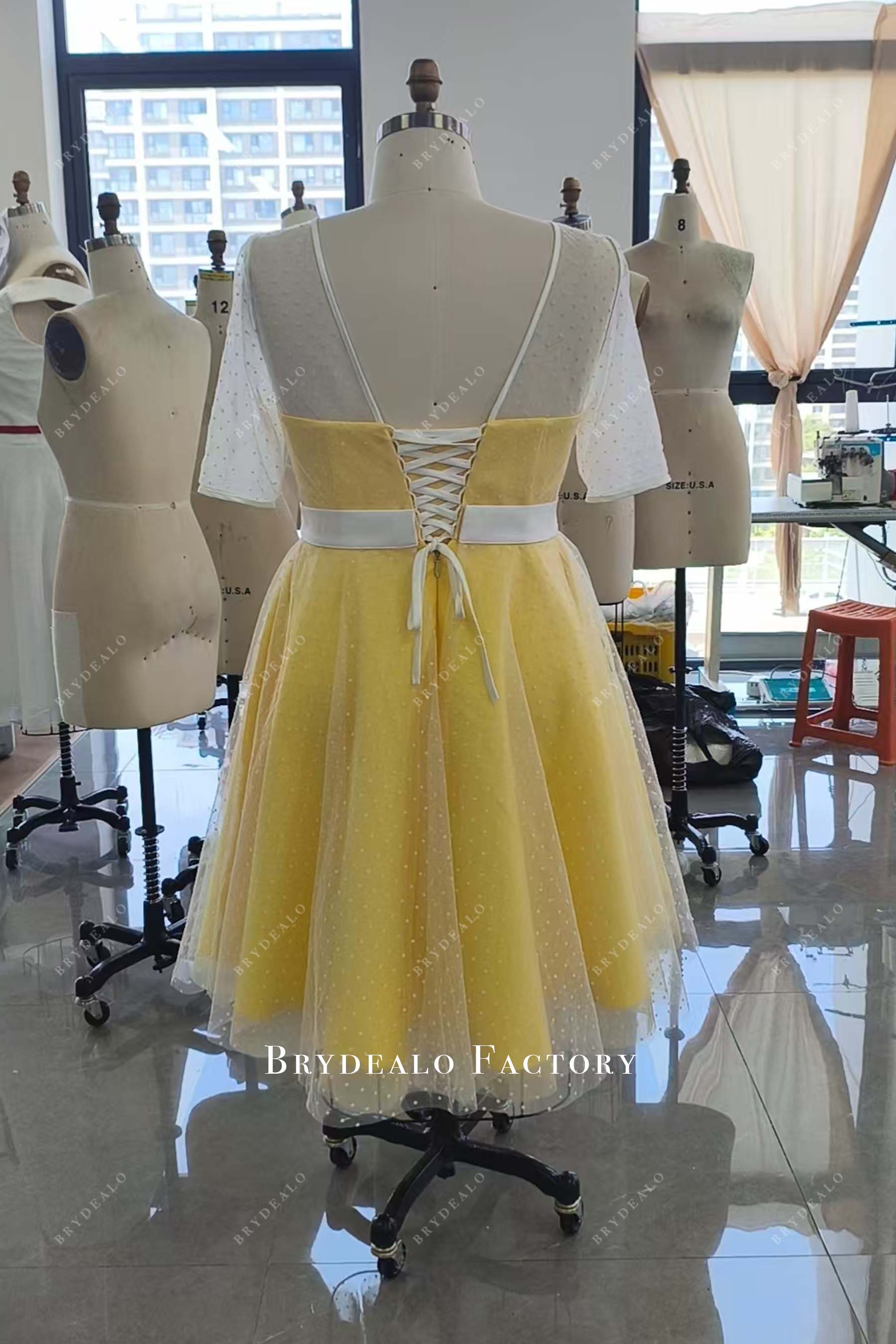 lace-up corset back formal dress