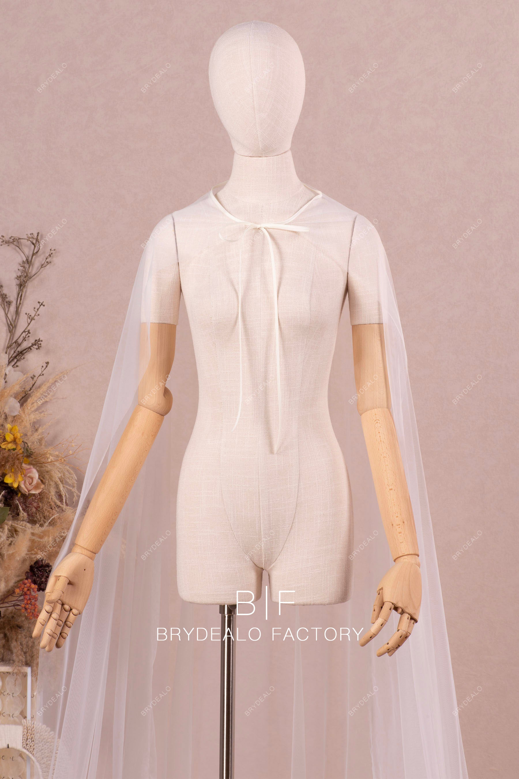 lace up front closure bridal cape