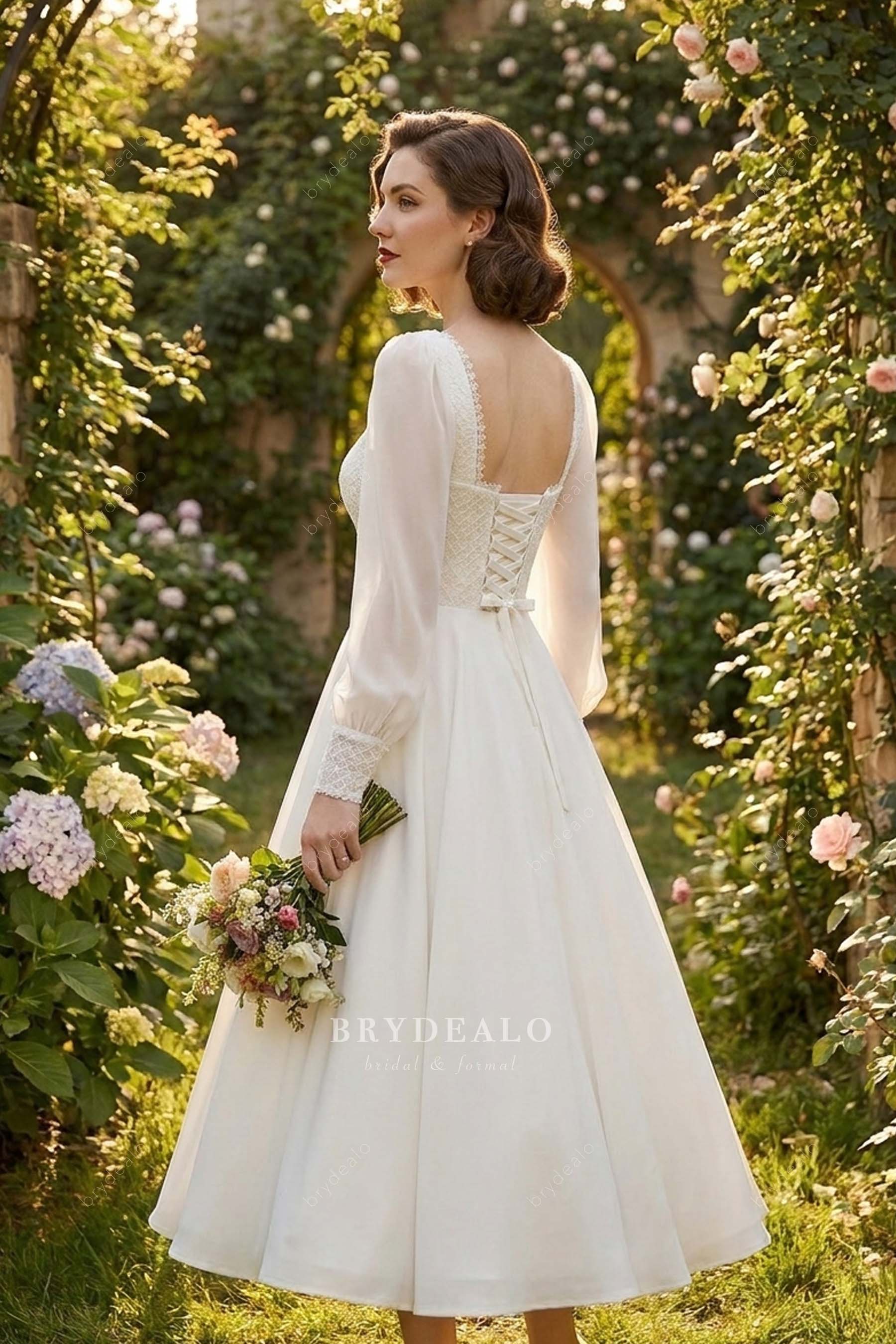 lace-up retro 50S wedding dress