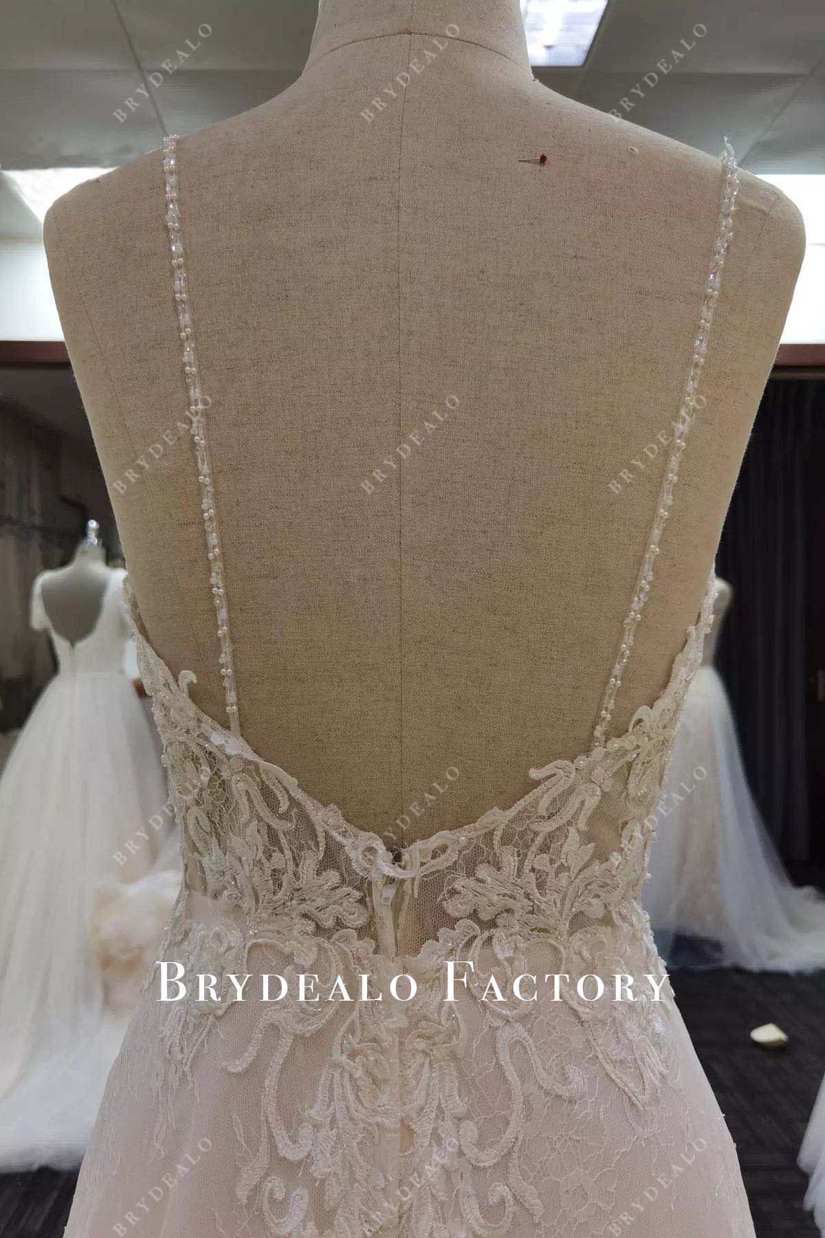 lace v back wedding dress