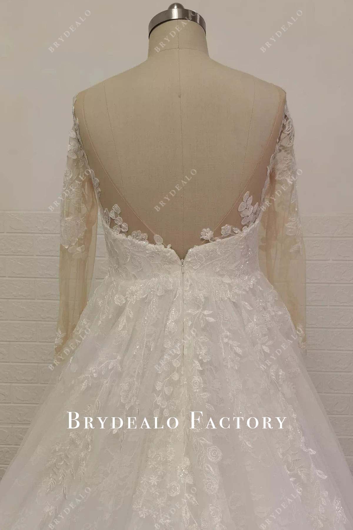 lace v back wedding dress