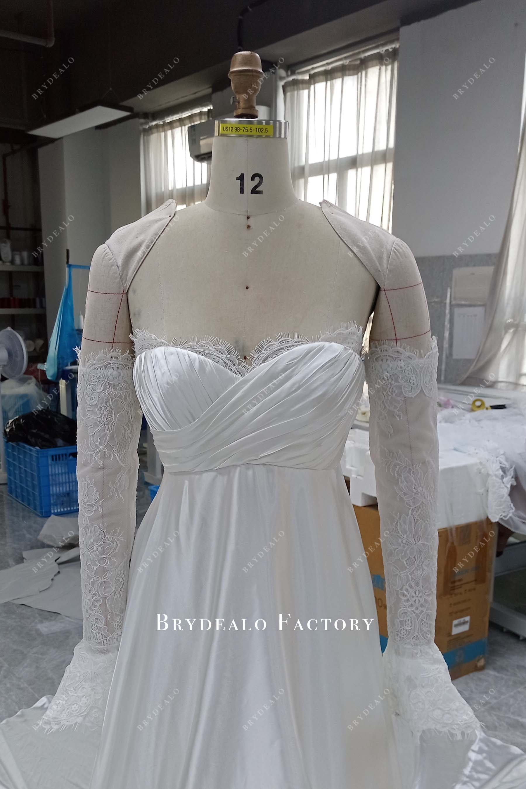Lace Sleeve Pregnant Multi-Wear Bridal Dress