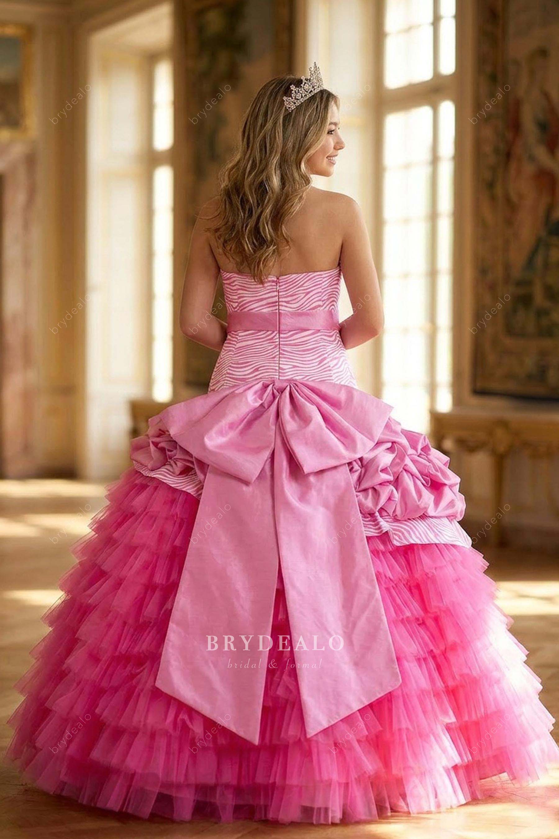large bow Quinceanera gown