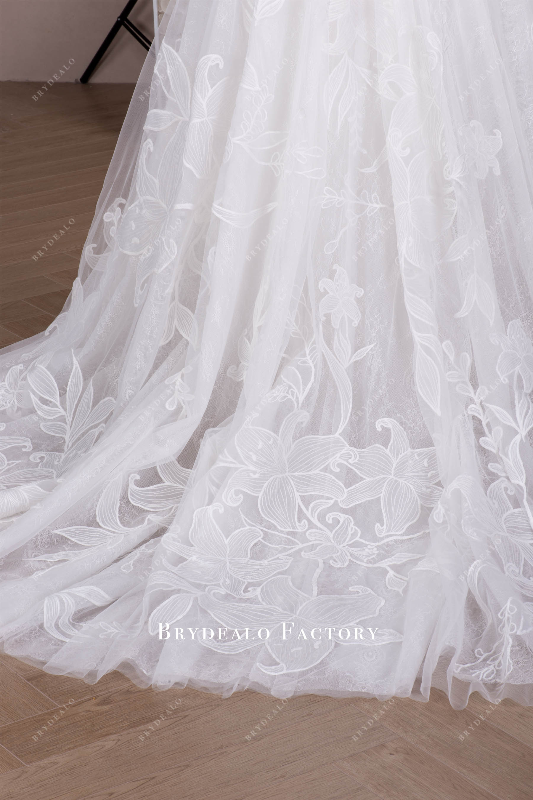 large organic lace wedding dress