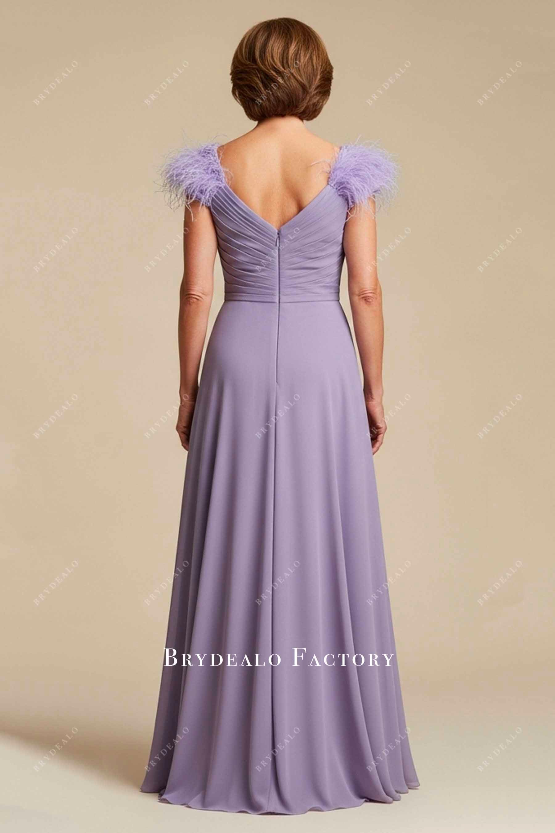 lavender chiffon mother of bride dress
