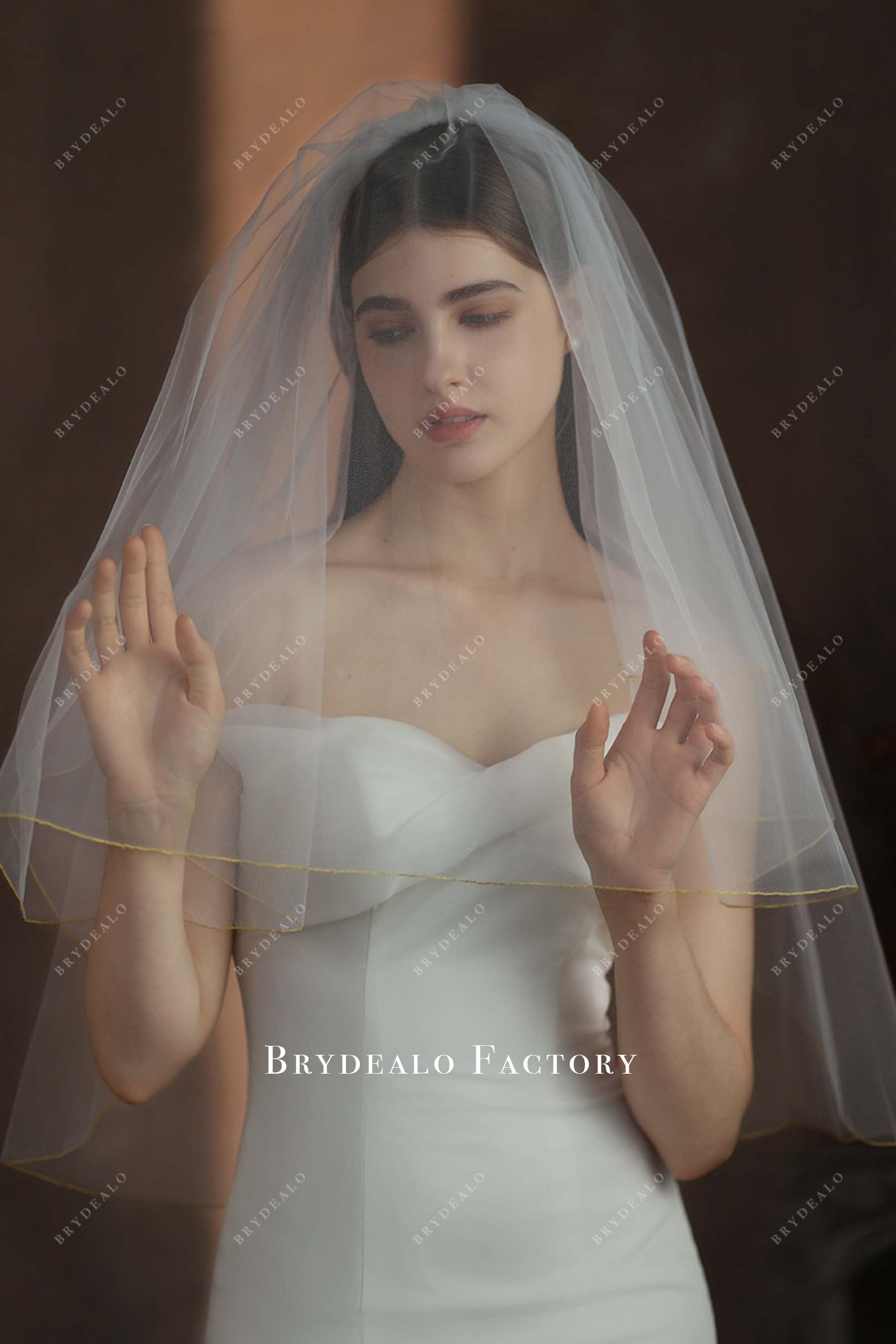 light ivory tulle bridal veil