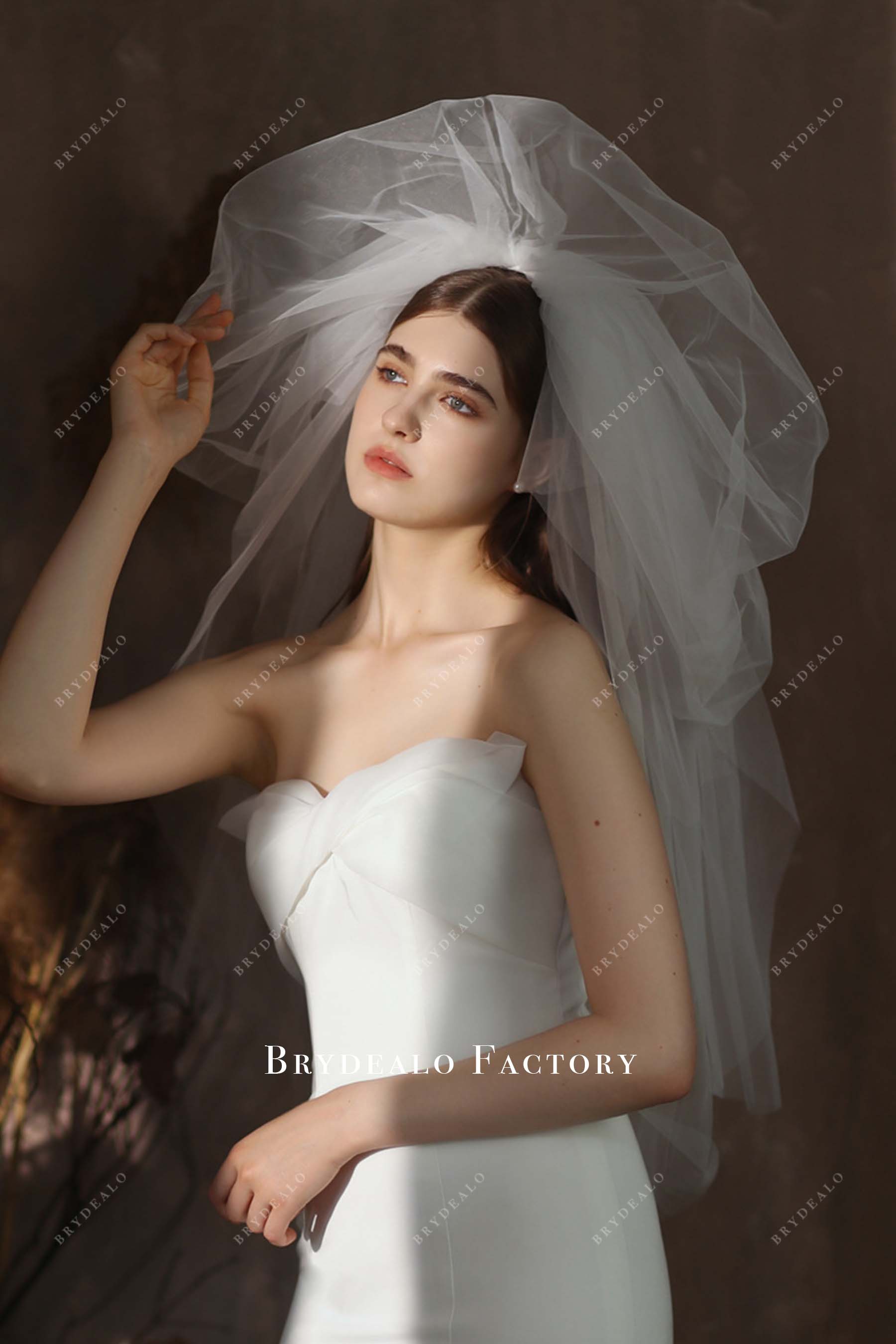 light ivory tulle bridal veil