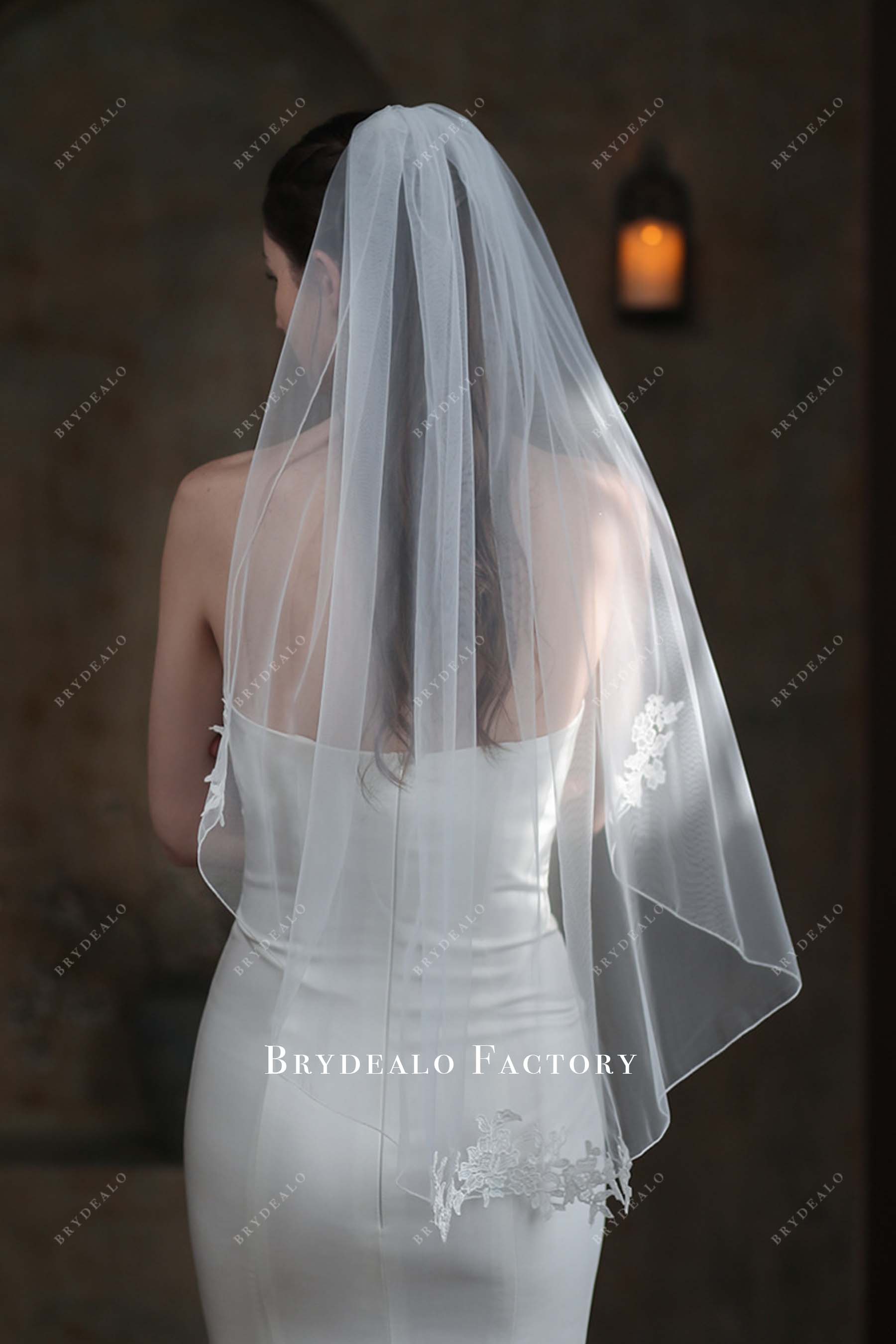 light ivory tulle bridal veil