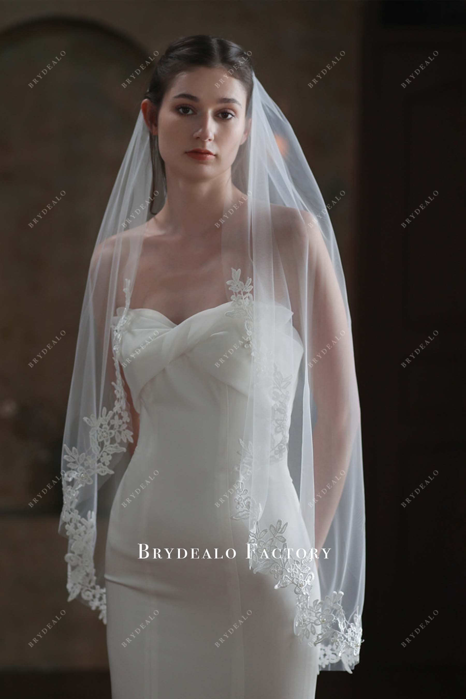 light ivory tulle bridal veil