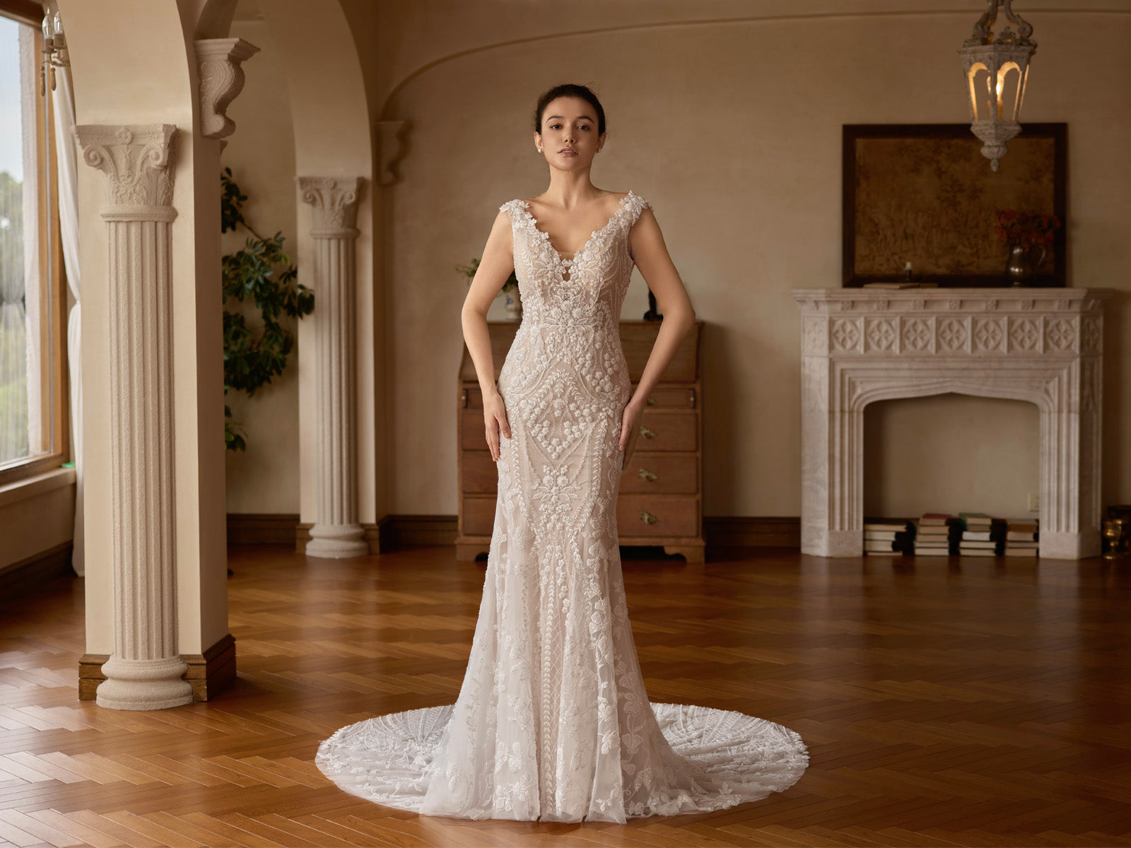 long fit flare wedding dress