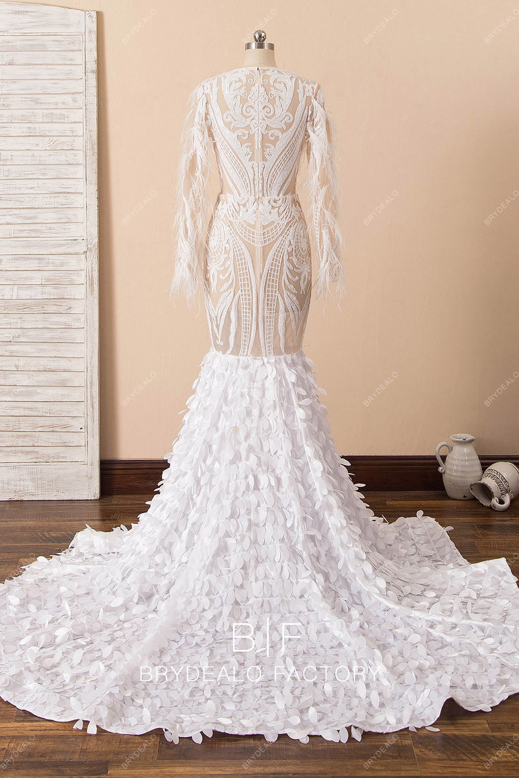 THICK STRAP LACE MERMAID WEDDING GOWN - Dave & Johnny