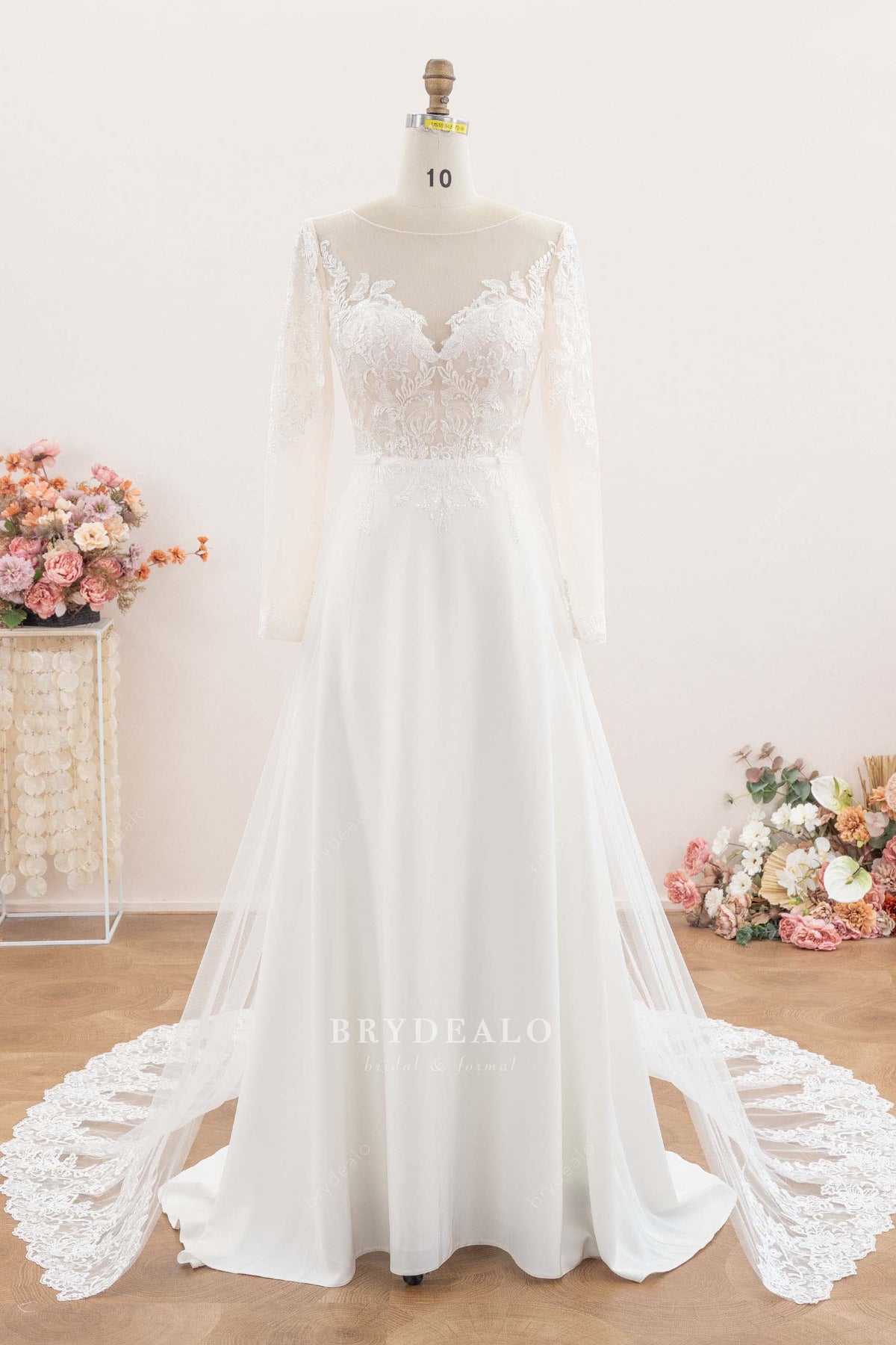 long sleeve Aline wedding dress