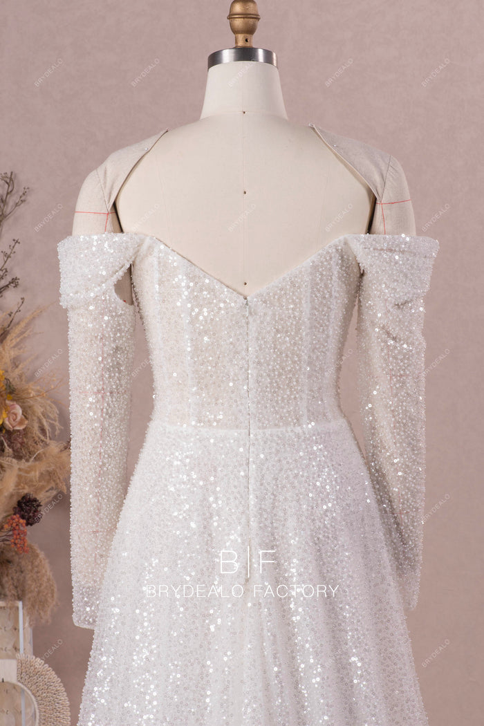 Elegant Off Shoulder Cloak Sleeves Wedding Dress