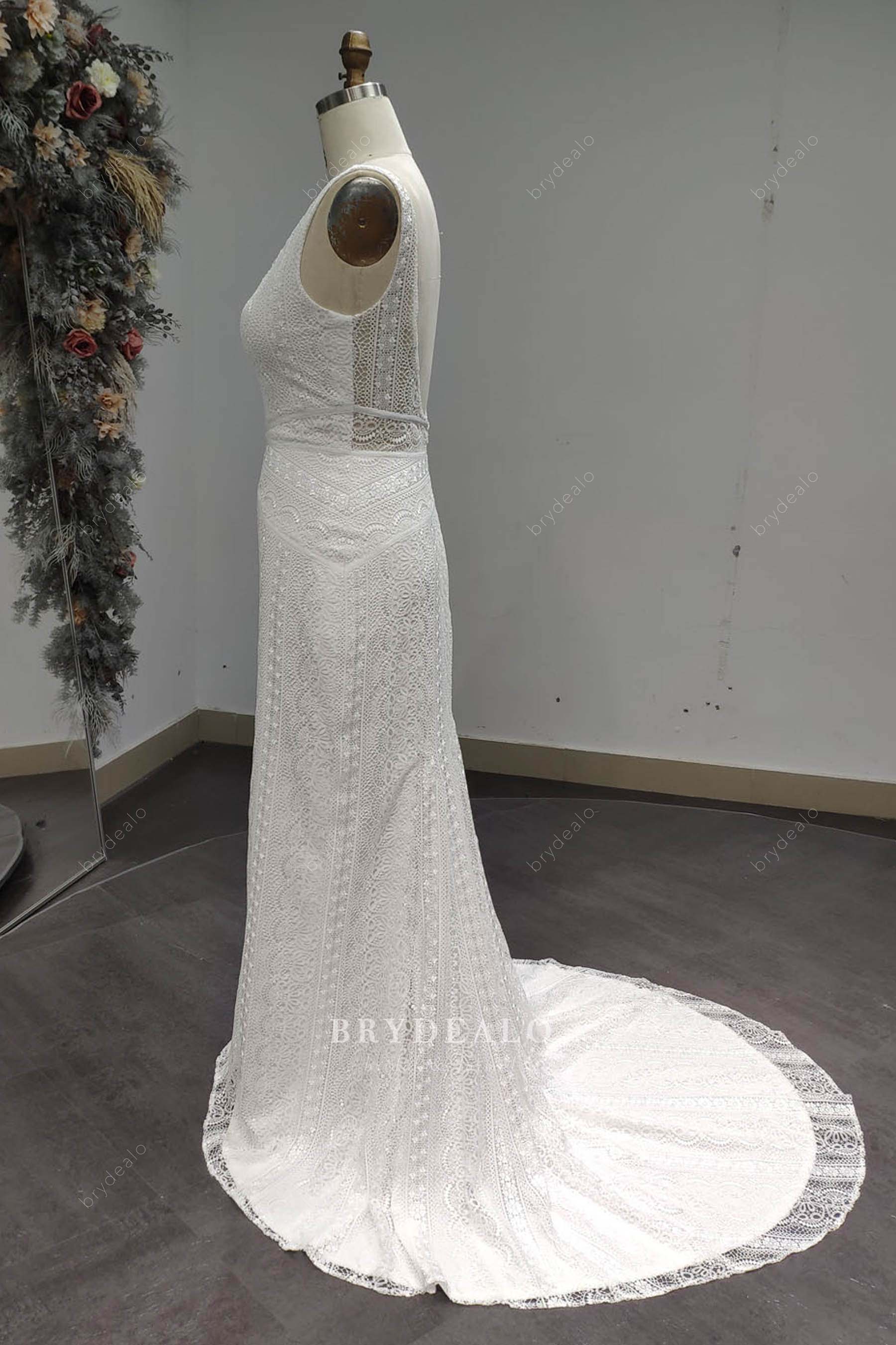 long sleeveless wedding dress