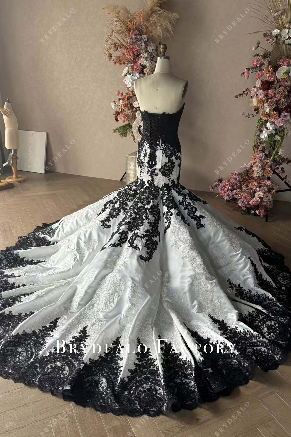 Custom Two-tone Lace Mermaid Wedding Dress