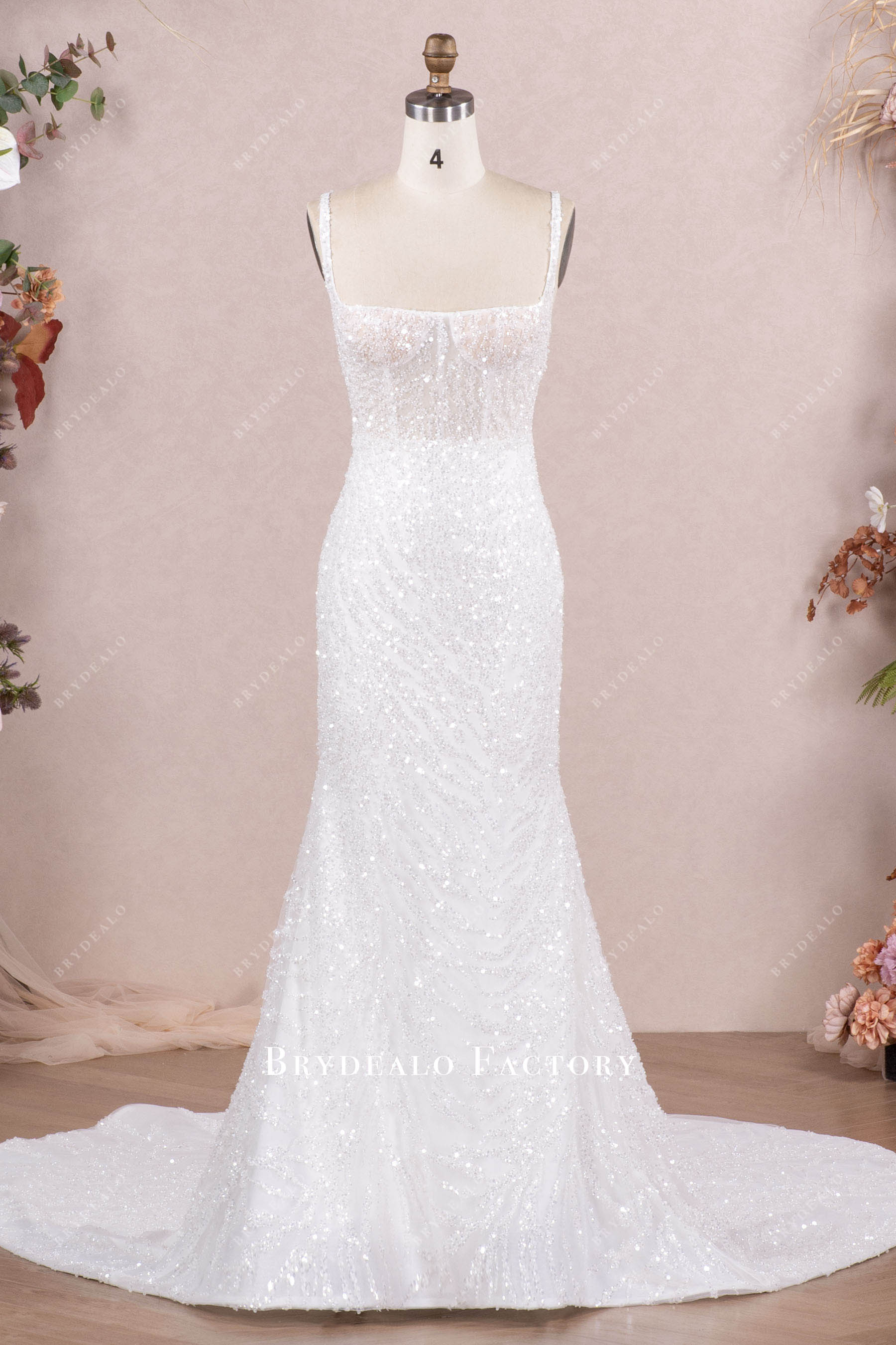 luxury beaded mermaid wedding dress