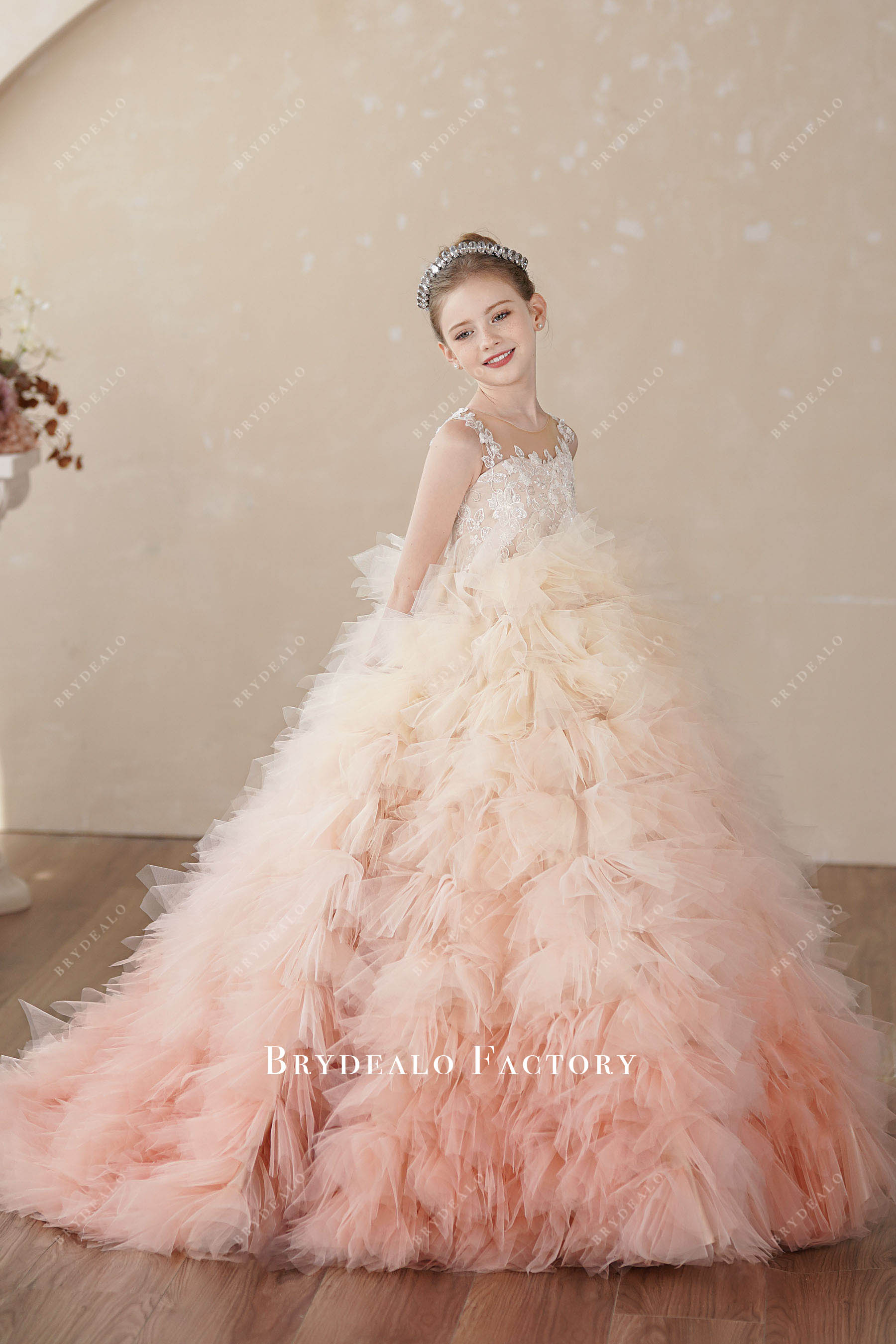 luxury Quinceanera lace tulle ballgown