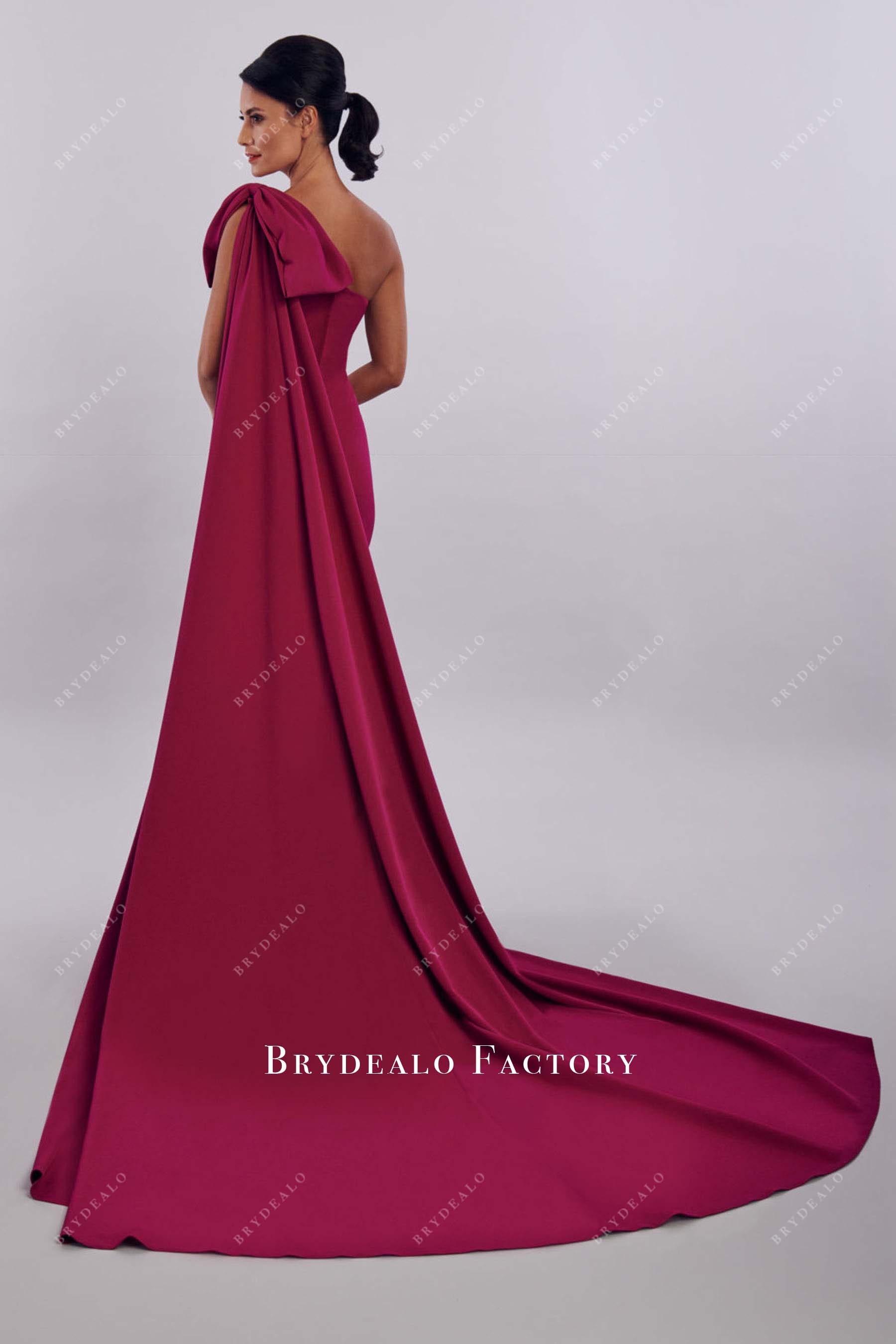 magenta detachable cape mother of bride dress