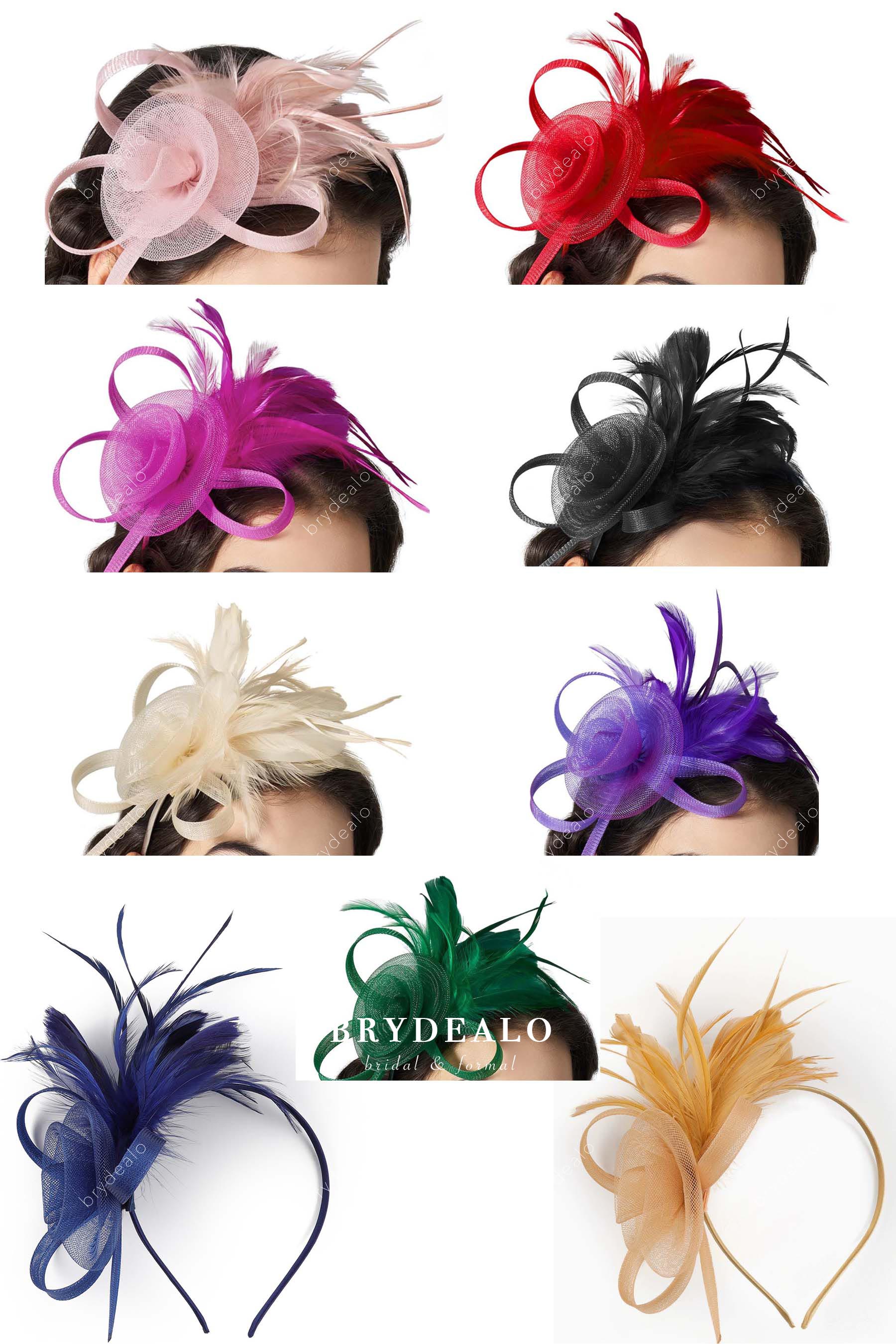 mesh feather fascinator
