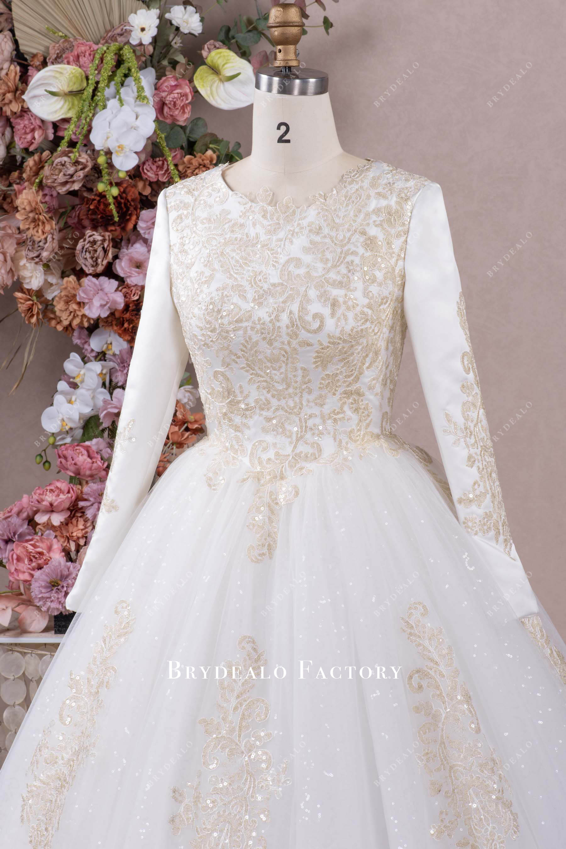 modest long sleeve wedding dress