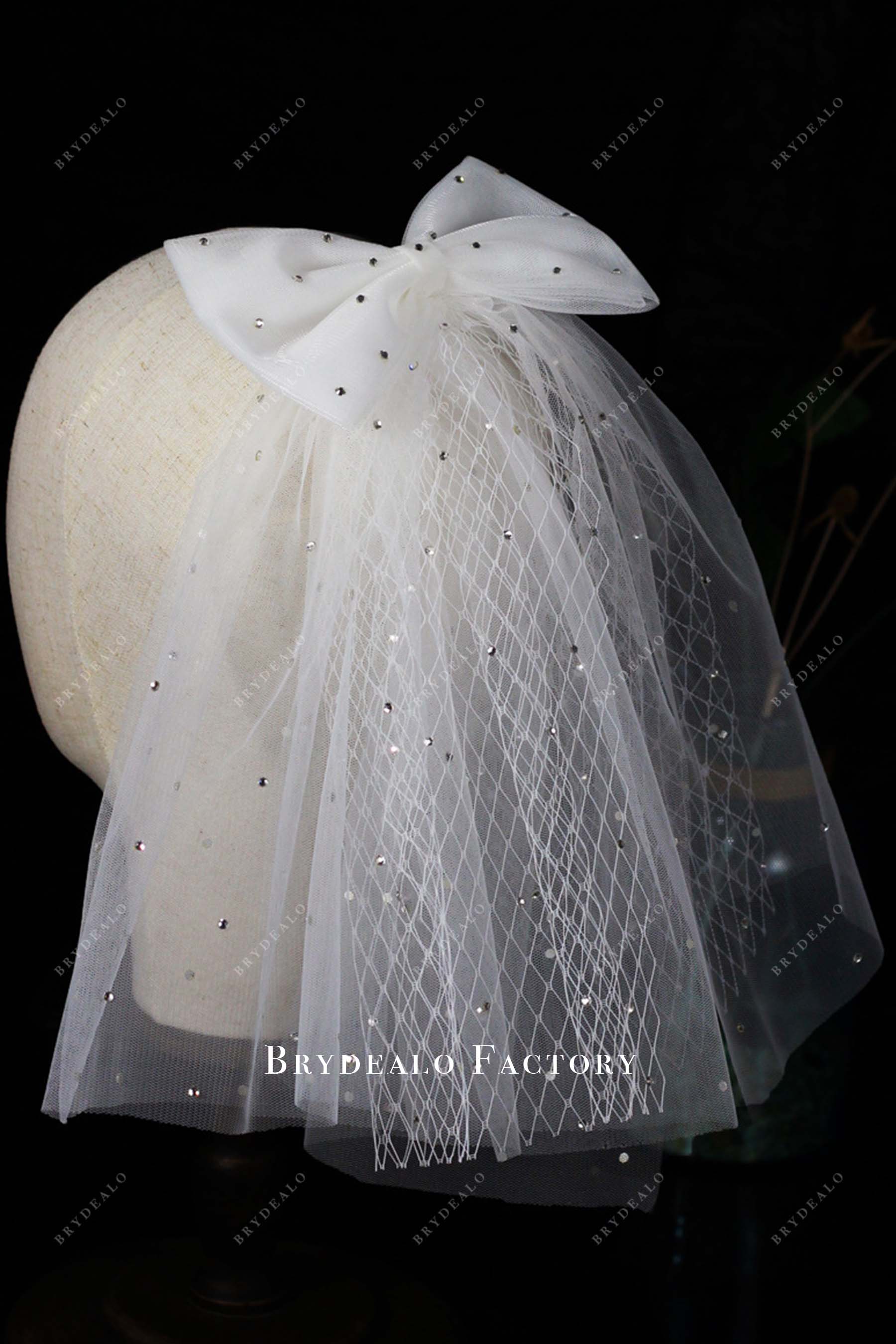 multi layer rhinestones bridal veil