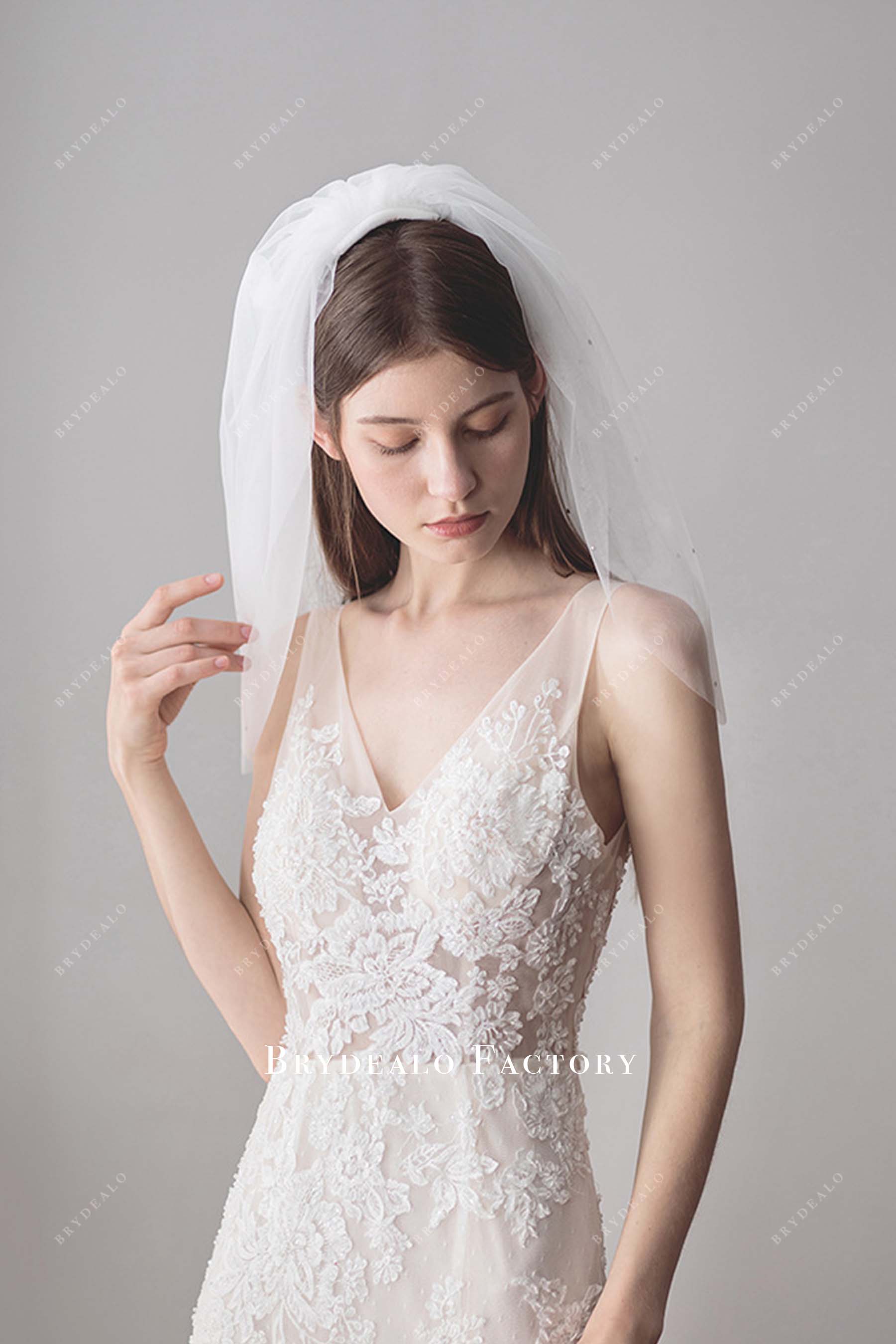 multi layer tulle bridal veil