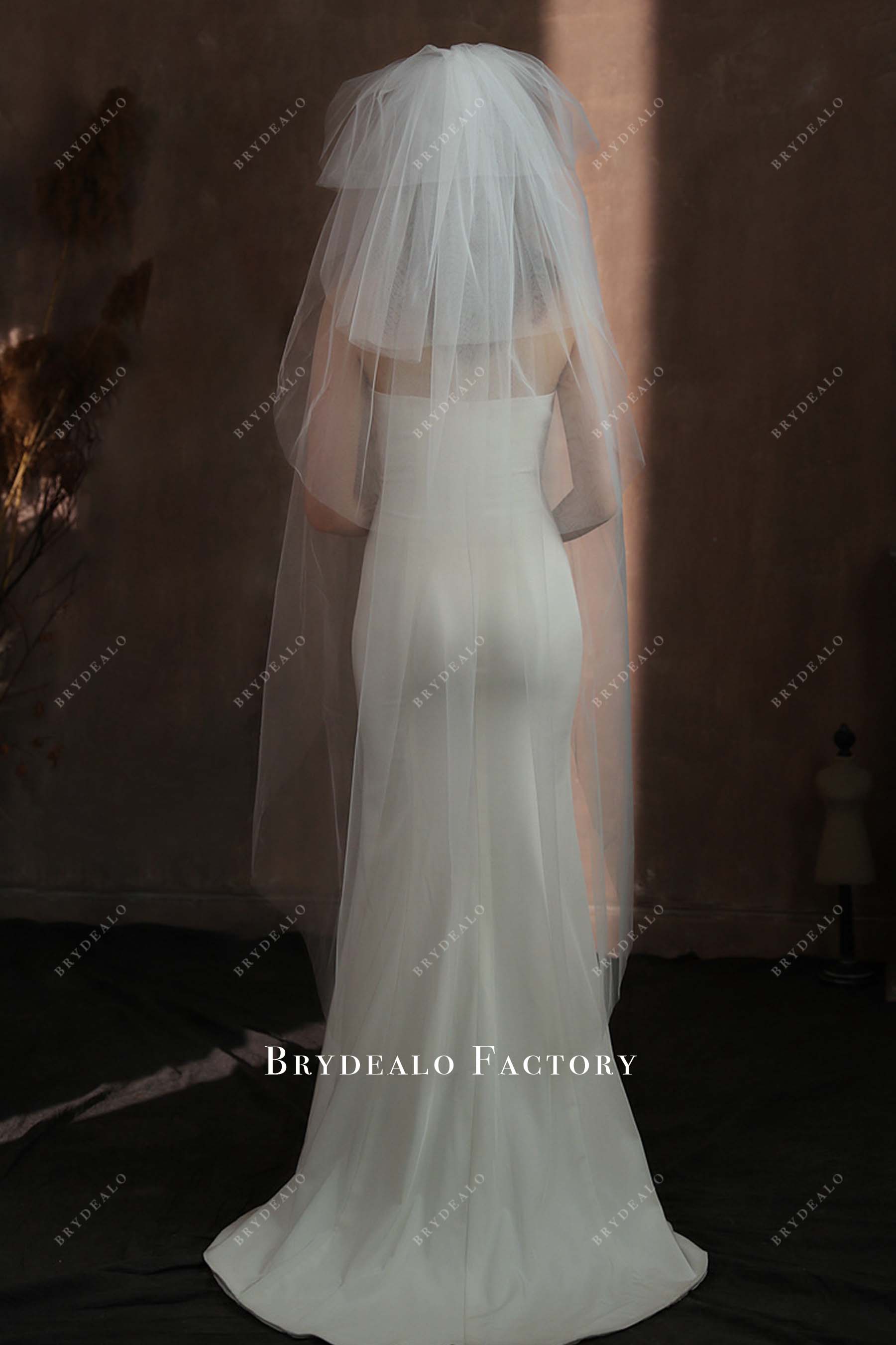 multi layered raw cut bridal veil