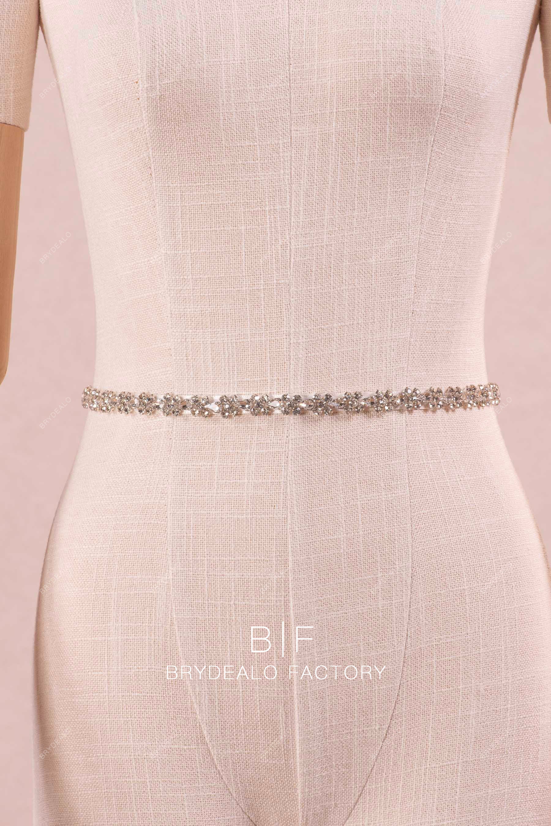 narrow rhinestone bridal belt