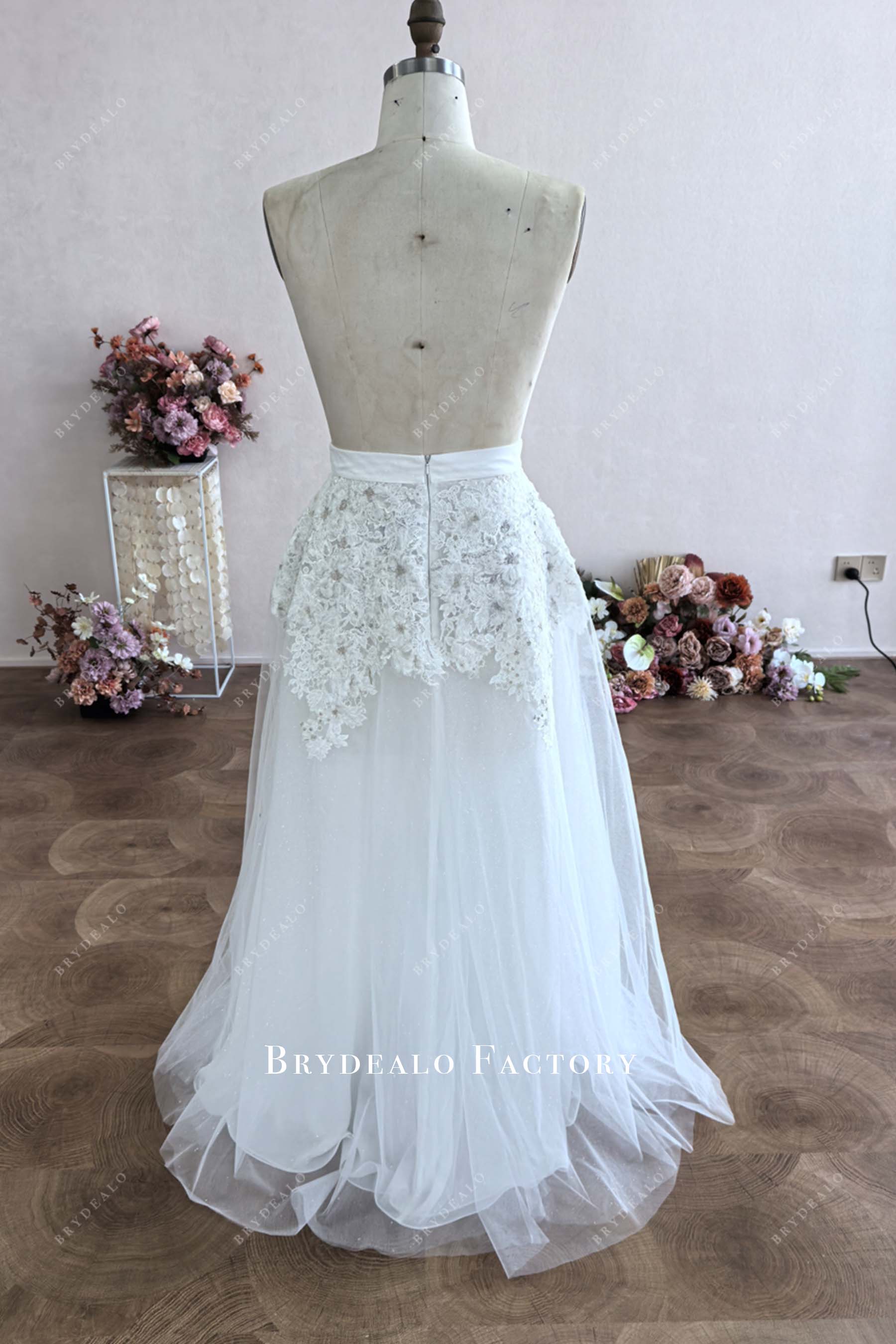 natural waistband glitter custom bridal skirt