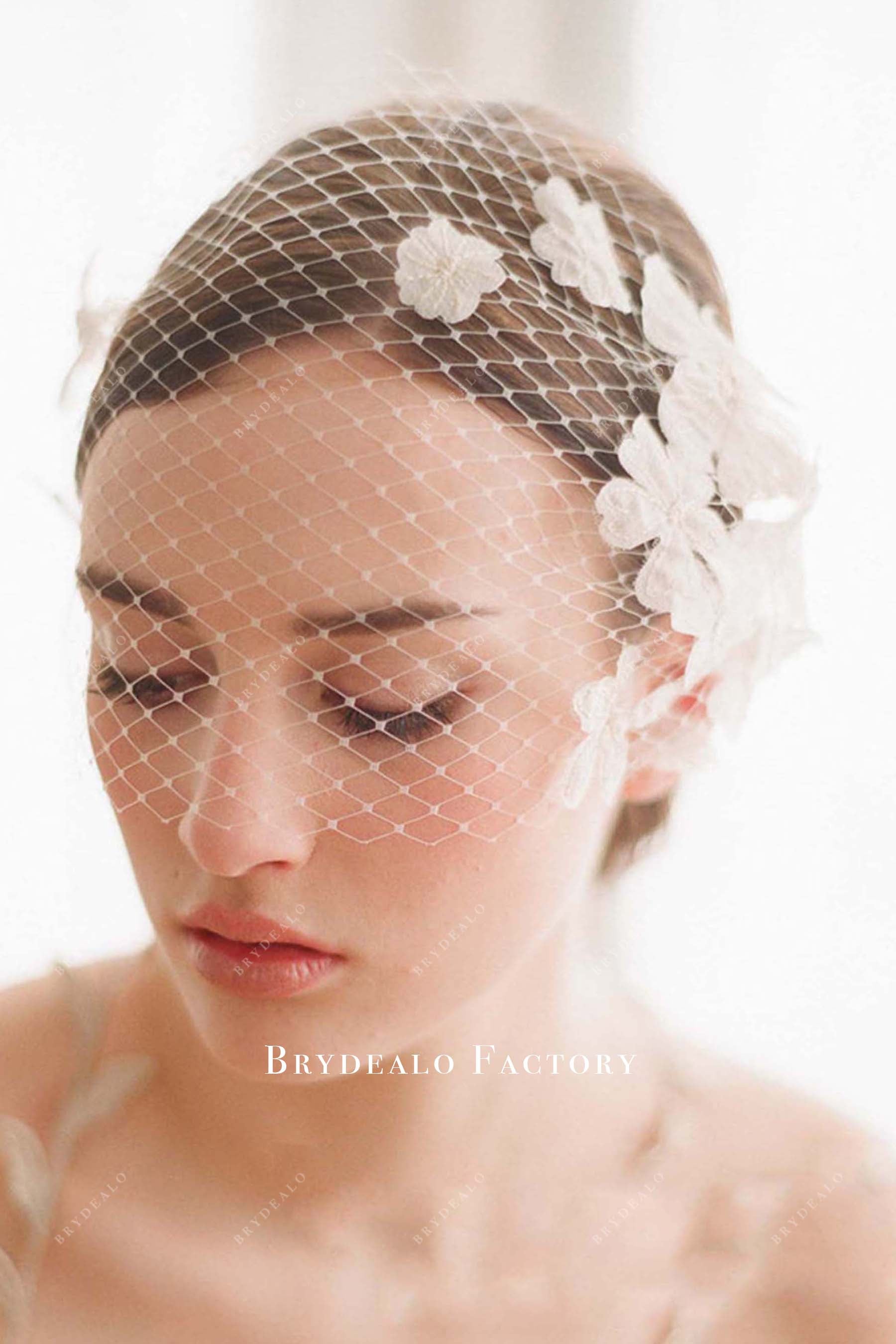 net birdcage bridal veil