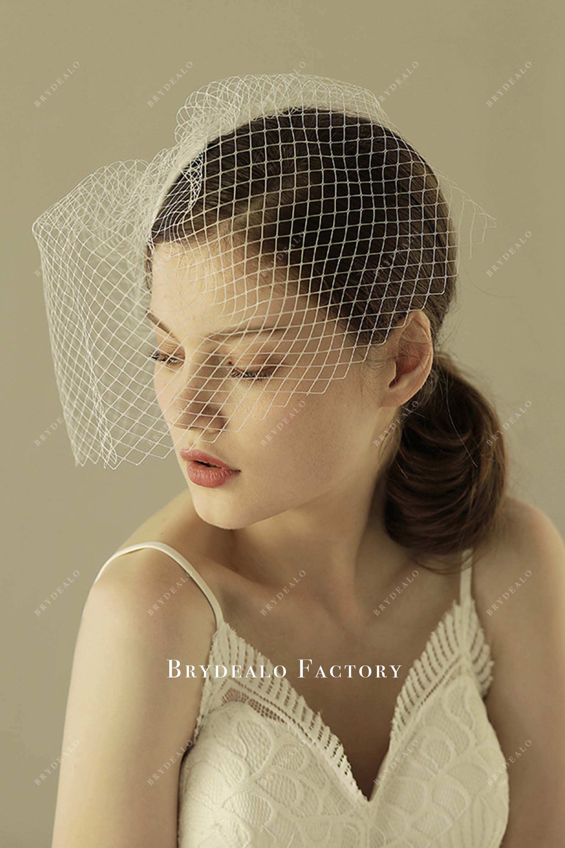 net with comb birdcage bridal veil