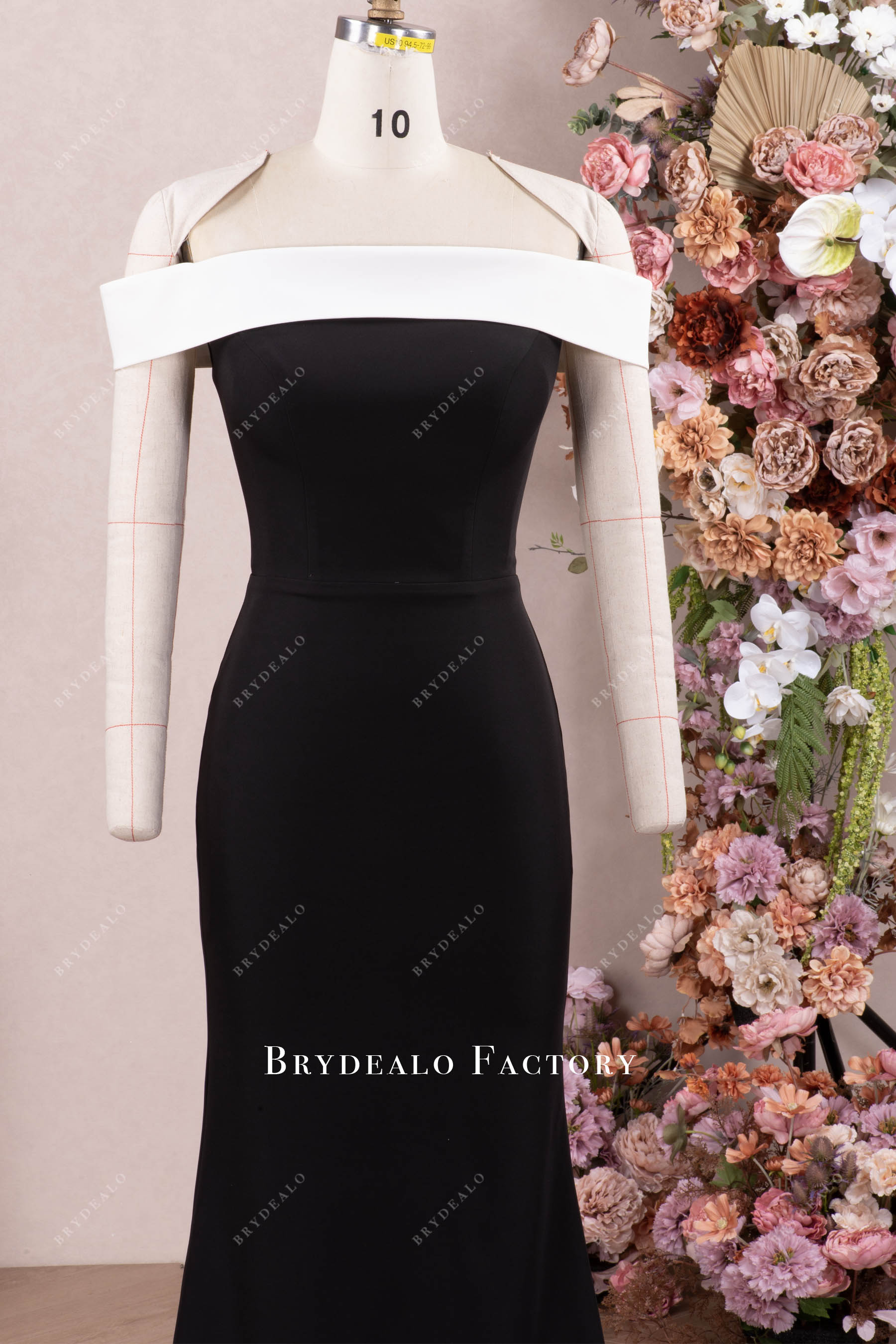 black matte elegant bridesmaid gown