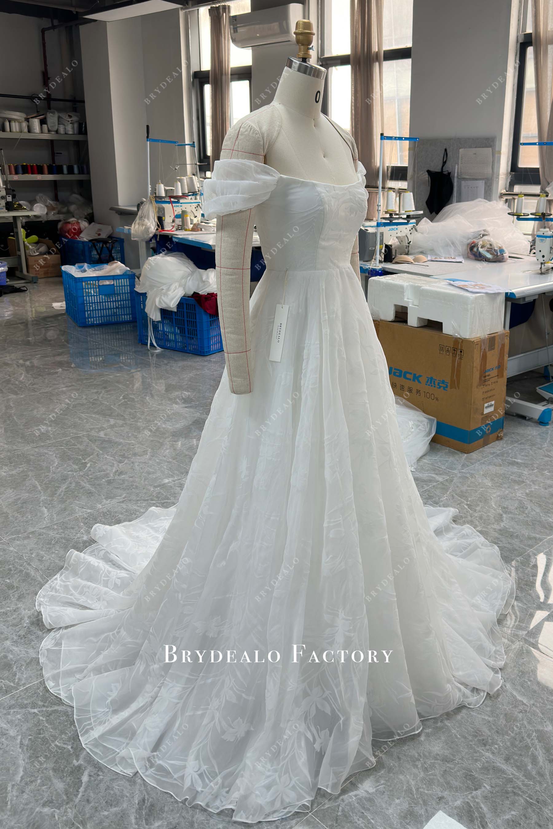off shoulder wedding dress