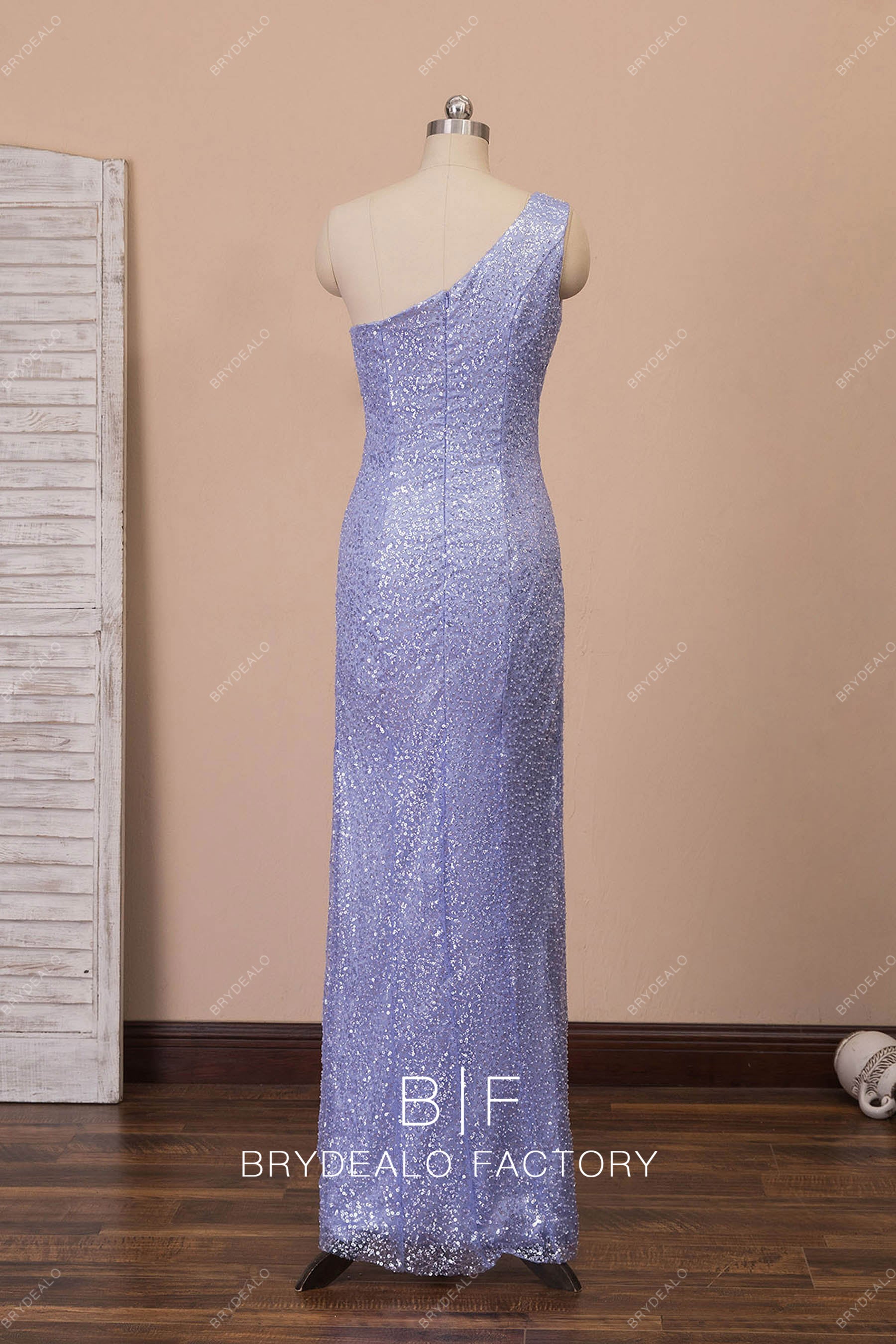 one shoulder sheath floor length formal dress