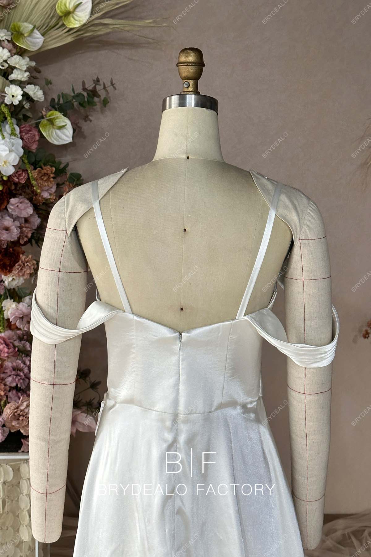 open back white bridal gown