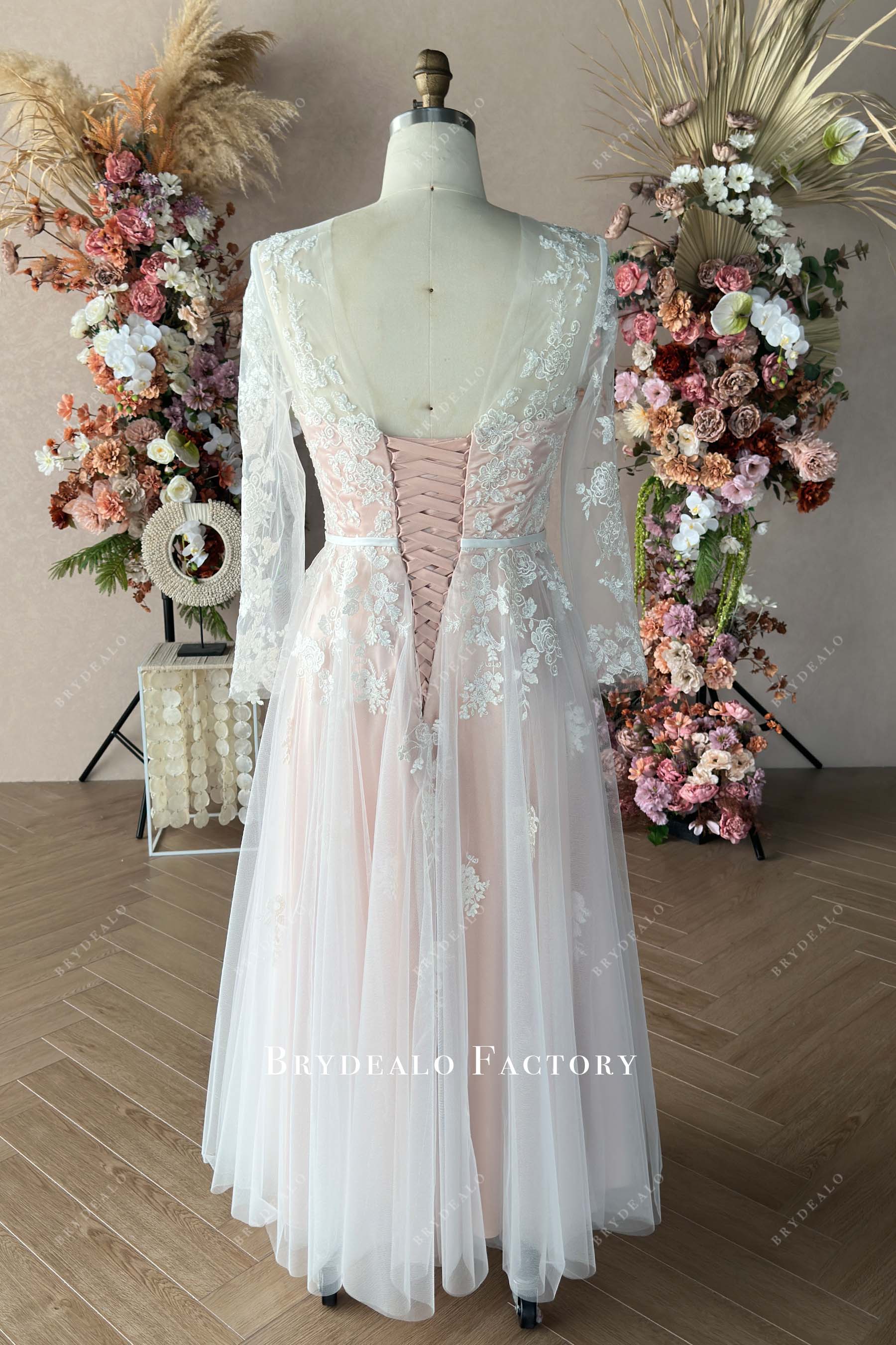 Custom Plus Size Floor Length Wedding Dress