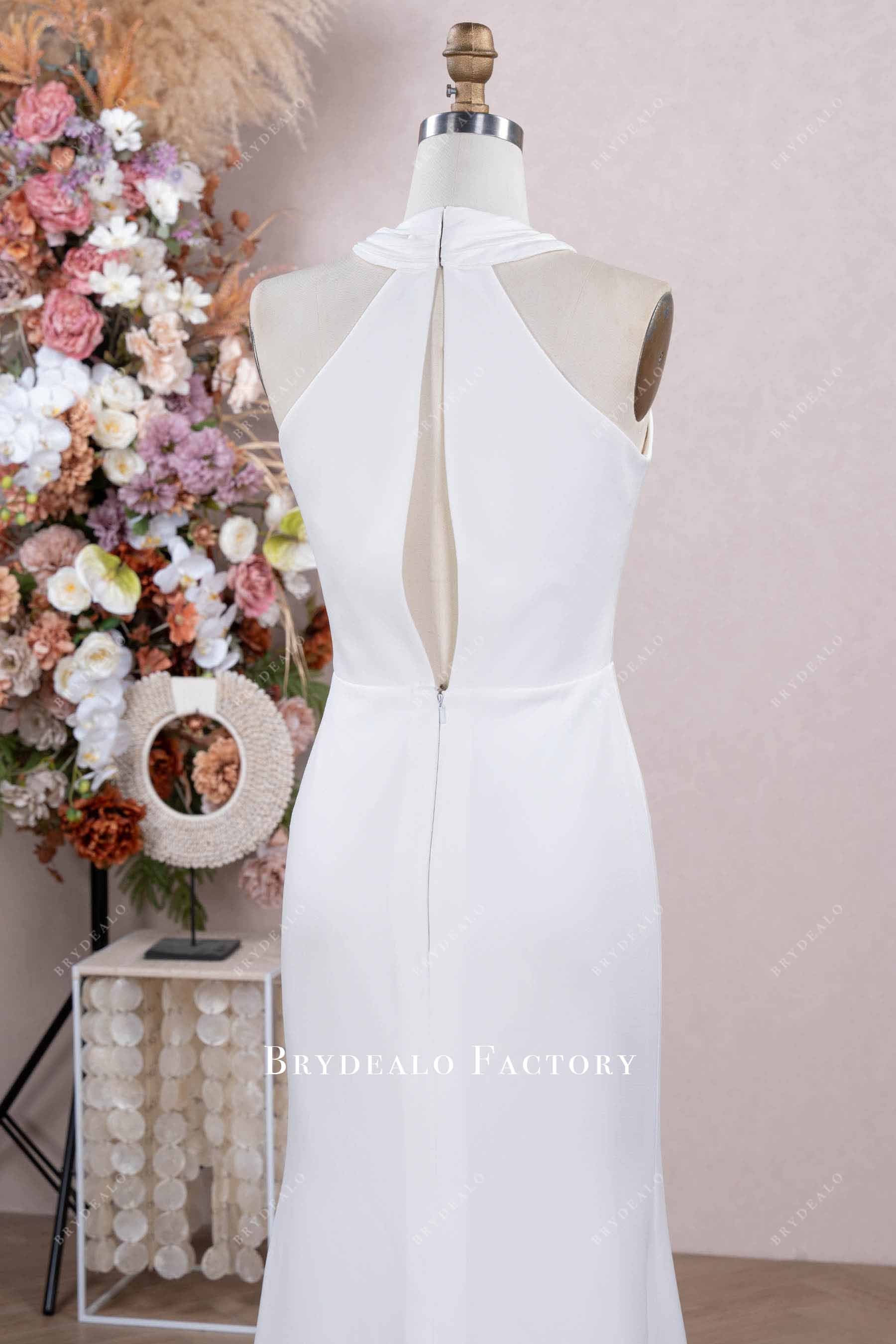 open back halter bridal shower dress