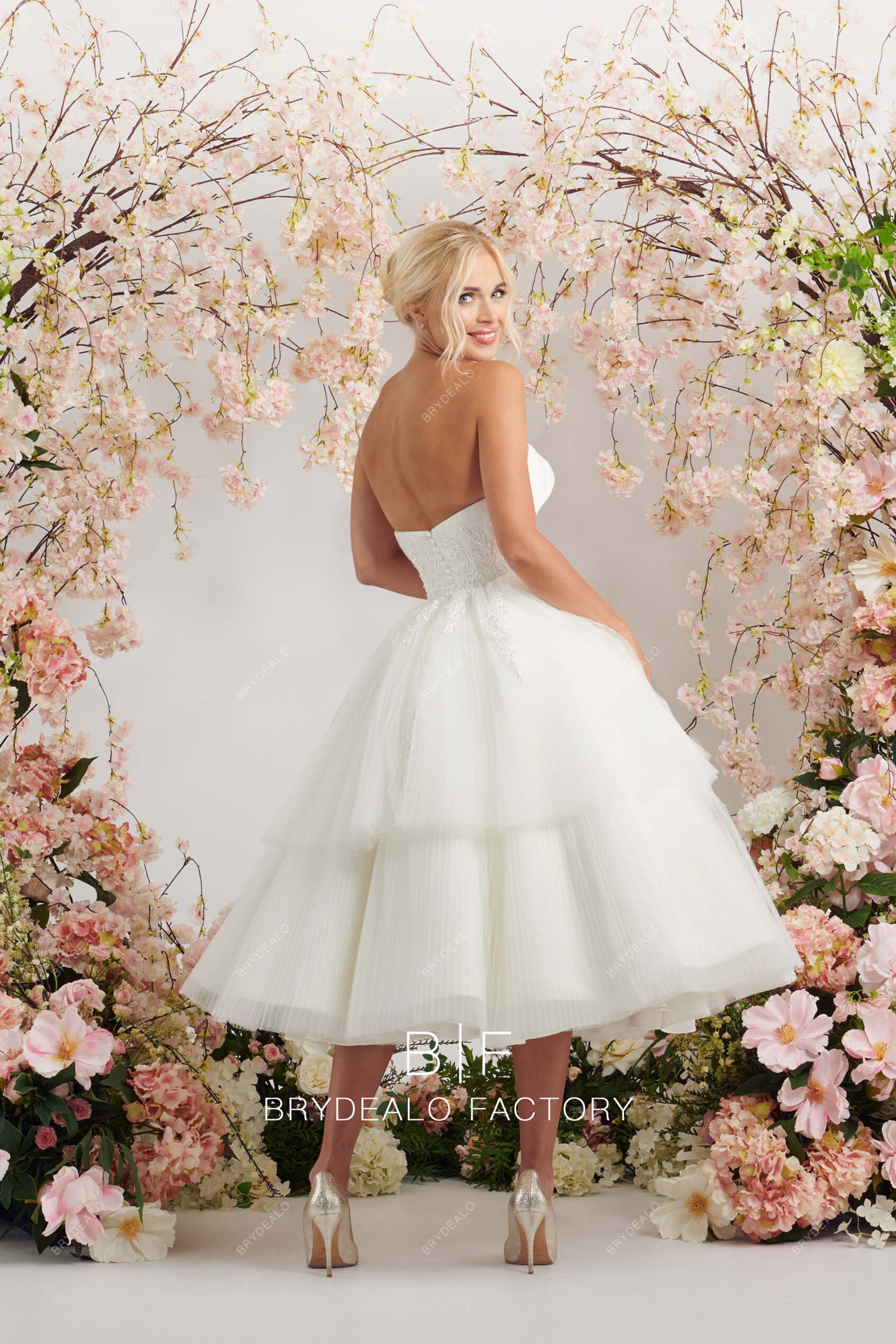 open back puffy wedding gown 1950s